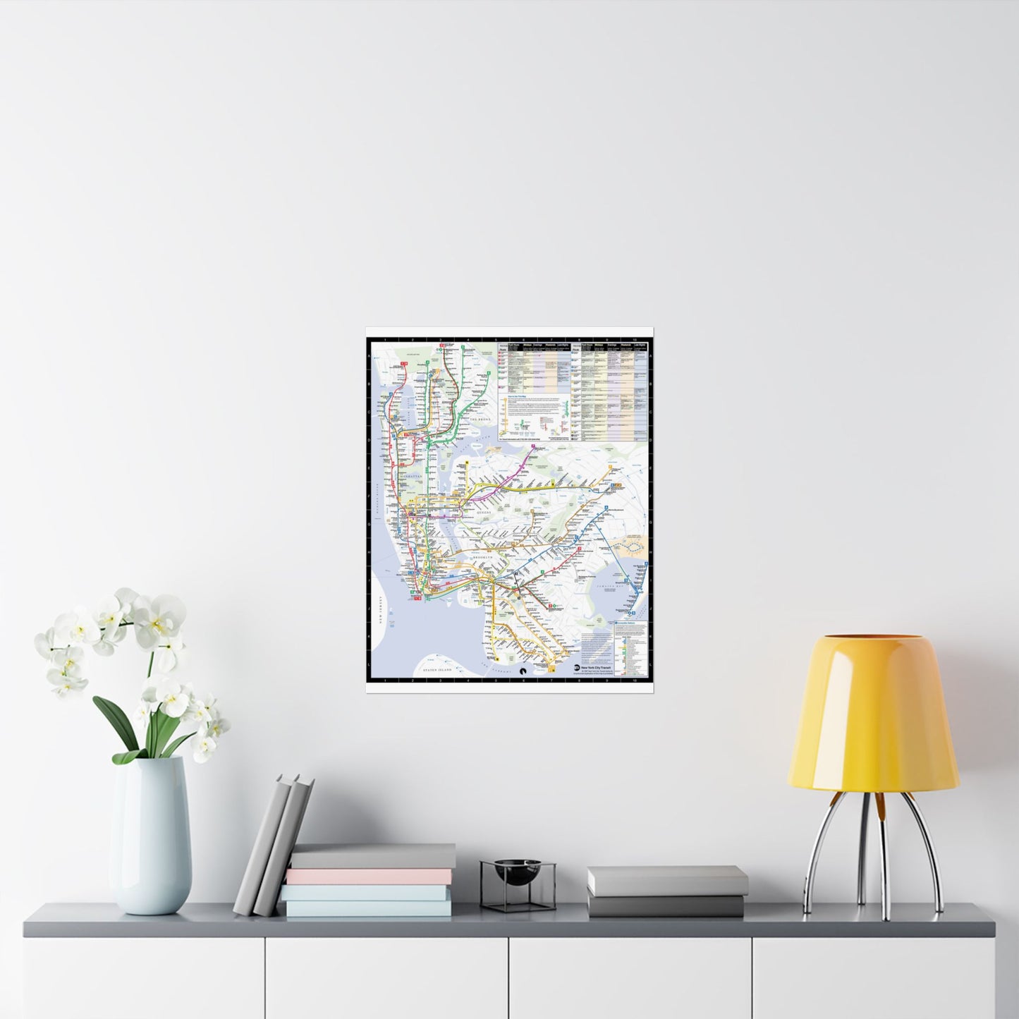 MTA Subway Map 1997 Matte Vertical Posters