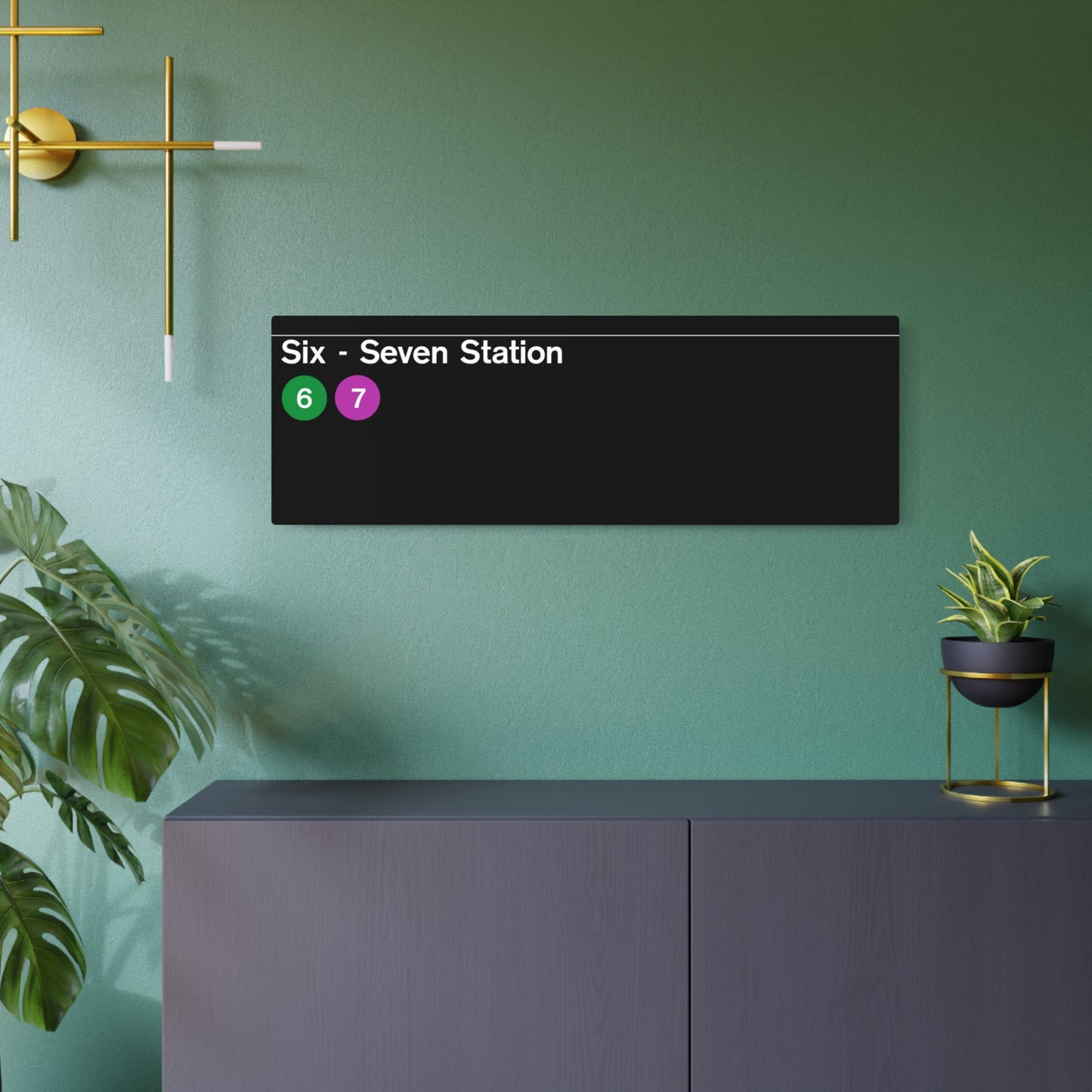 NYC Subway 67 Meme (Standard) Metal Art Replica Sign