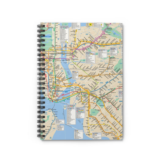MTA 2007 Subway Map Spiral Notebook | Travel Journal, School Supplies, Gift