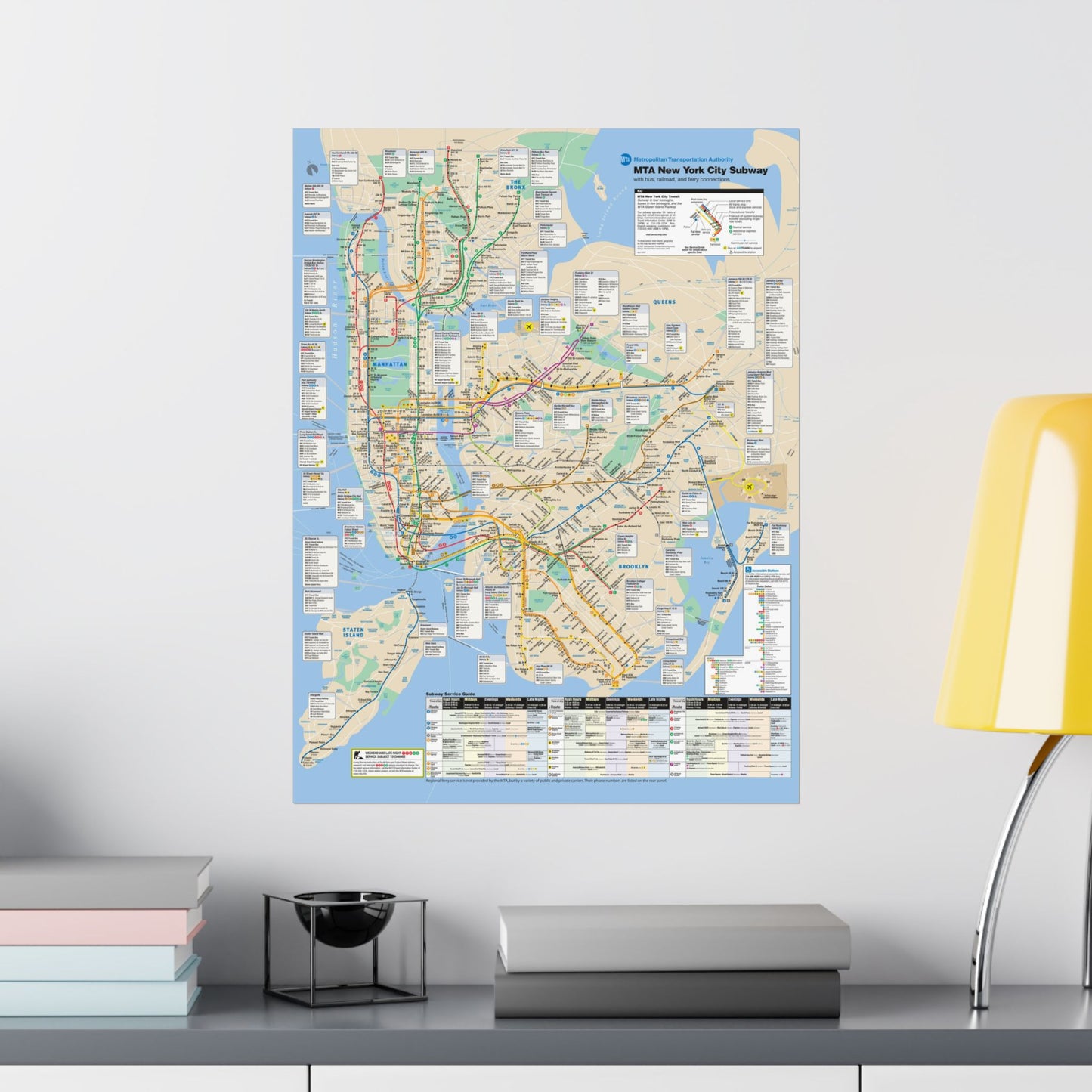 MTA NYC Subway Map April 2007 Poster, Urban Home Decor, City Gifts, Wall Art