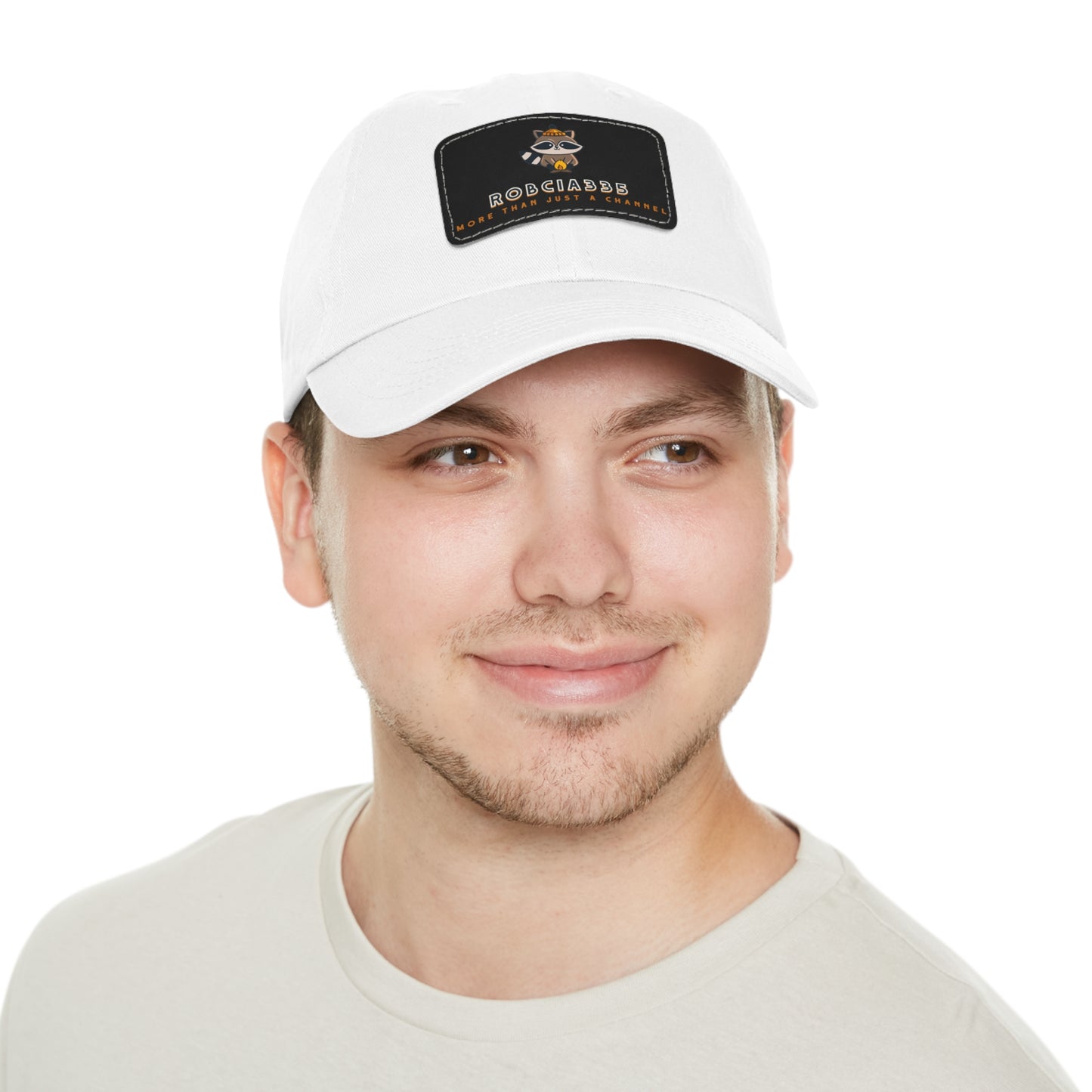 Robcia335 "Racoon" Dad Hat with Leather Patch (Rectangle)