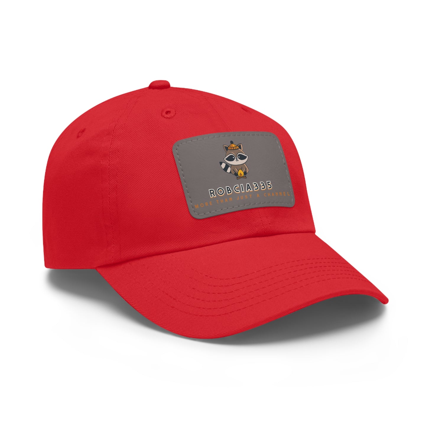 Robcia335 "Racoon" Dad Hat with Leather Patch (Rectangle)