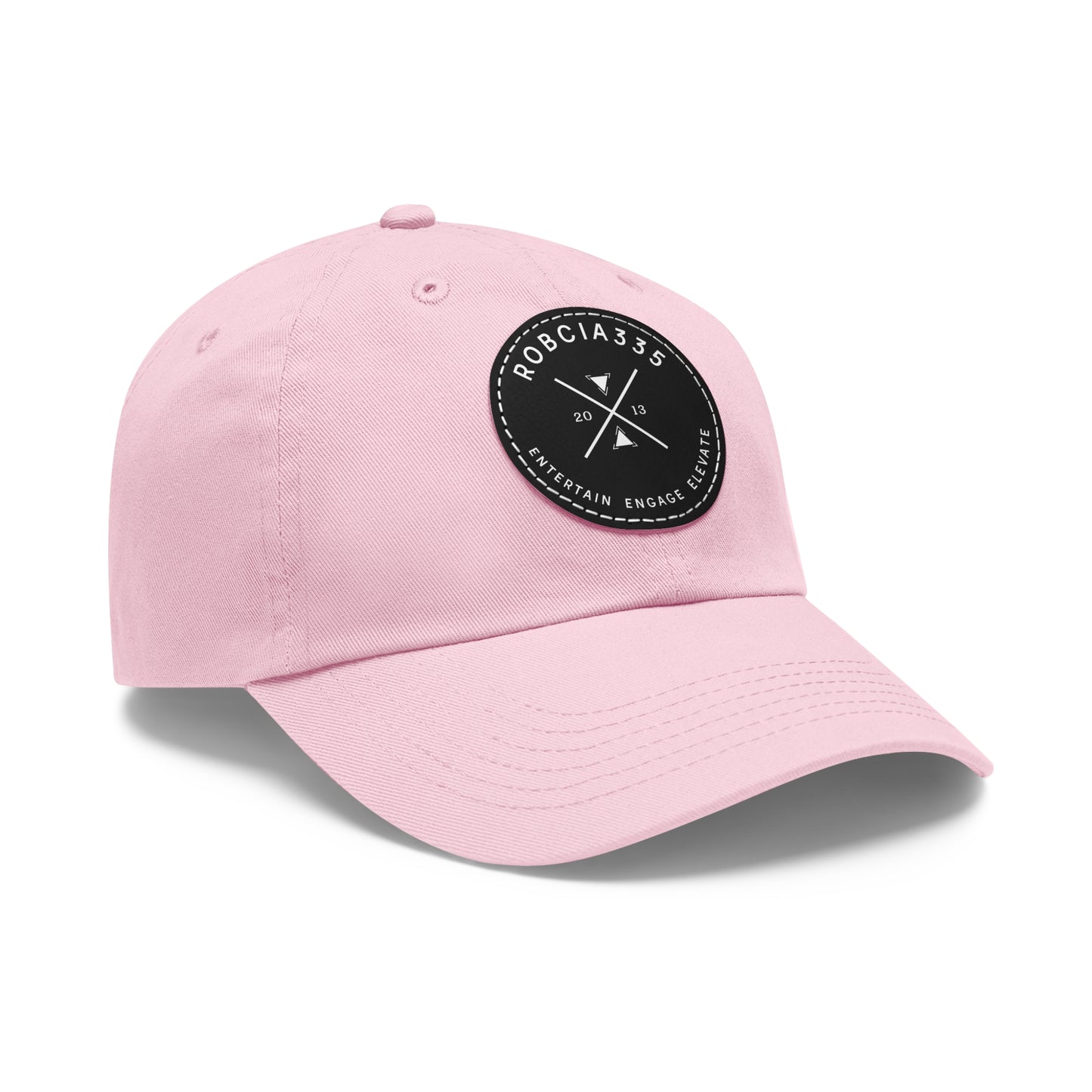 "Robcia335 Est. 2013" Dad Hat with Leather Patch (Round)