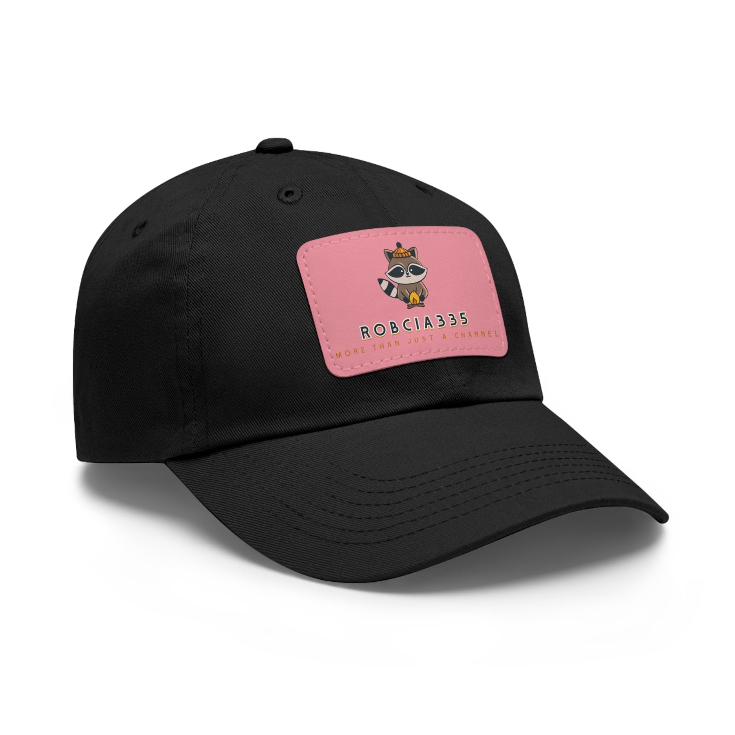 Robcia335 "Racoon" Dad Hat with Leather Patch (Rectangle)