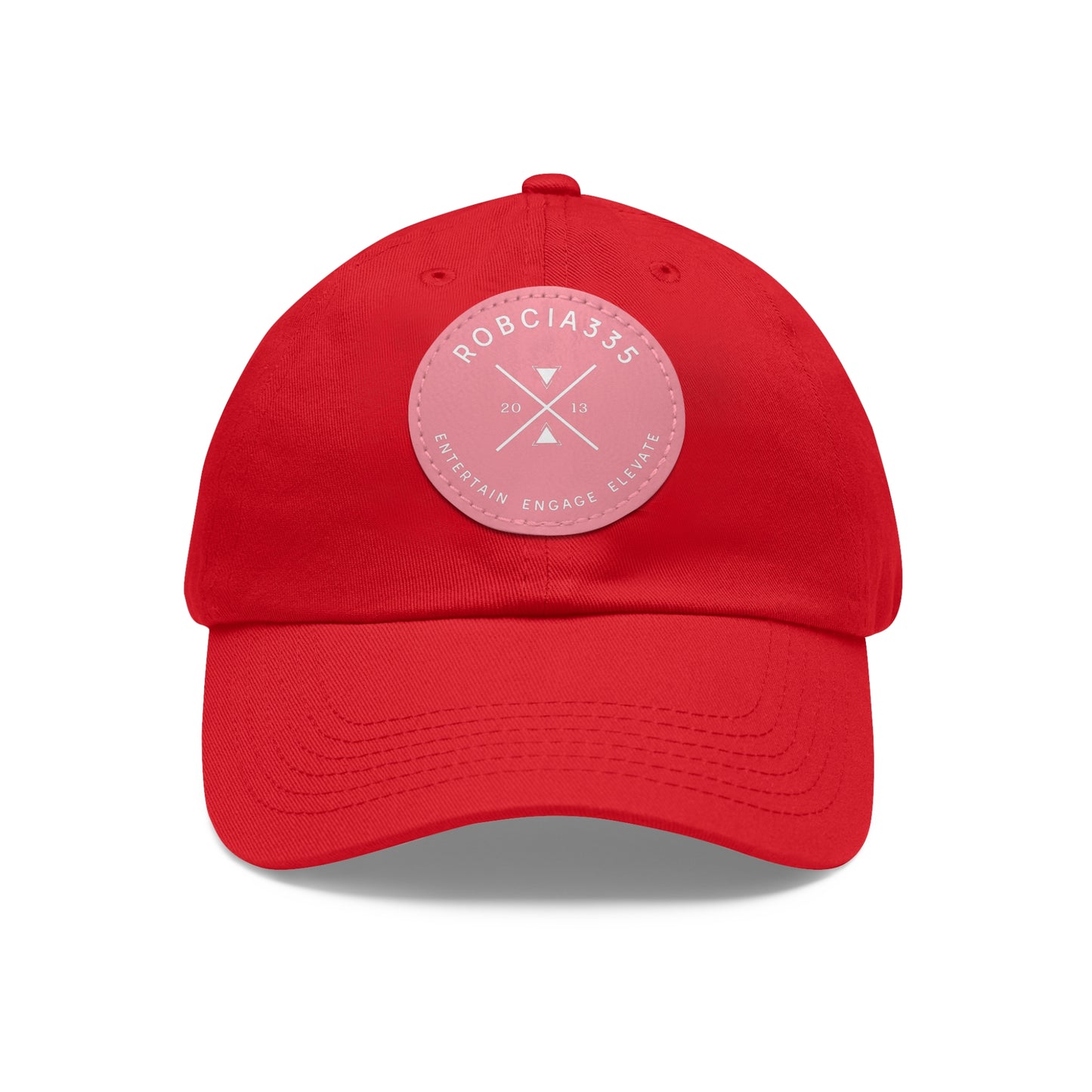 "Robcia335 Est. 2013" Dad Hat with Leather Patch (Round)