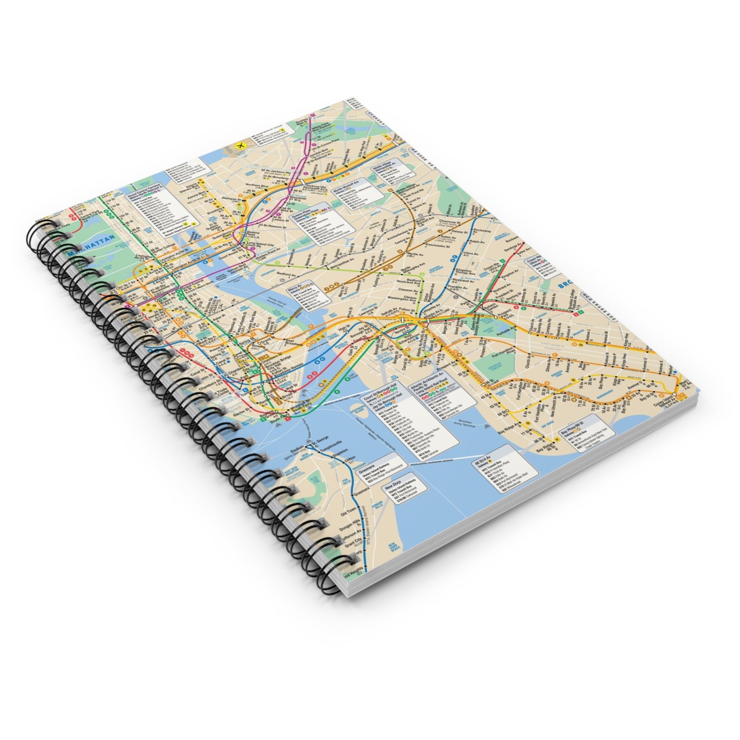 MTA 2007 Subway Map Spiral Notebook | Travel Journal, School Supplies, Gift