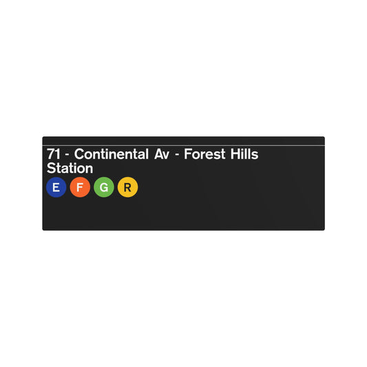 NYC Subway 1990s Forest Hills Station (Standard) Metal Art Replica Sign