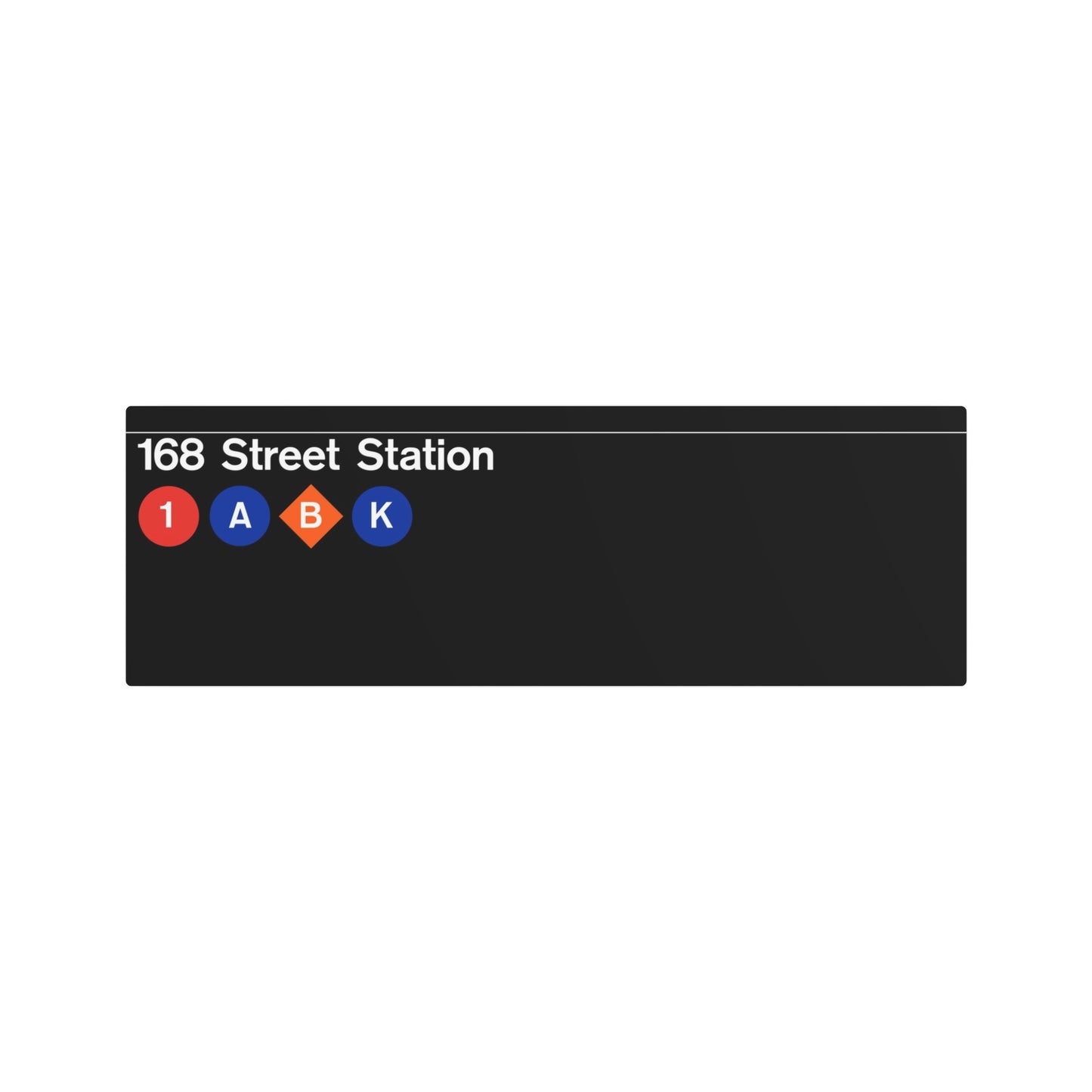 NYC Subway Late 1980s/1990s 168 Street (Standard) Metal Art Replica Sign