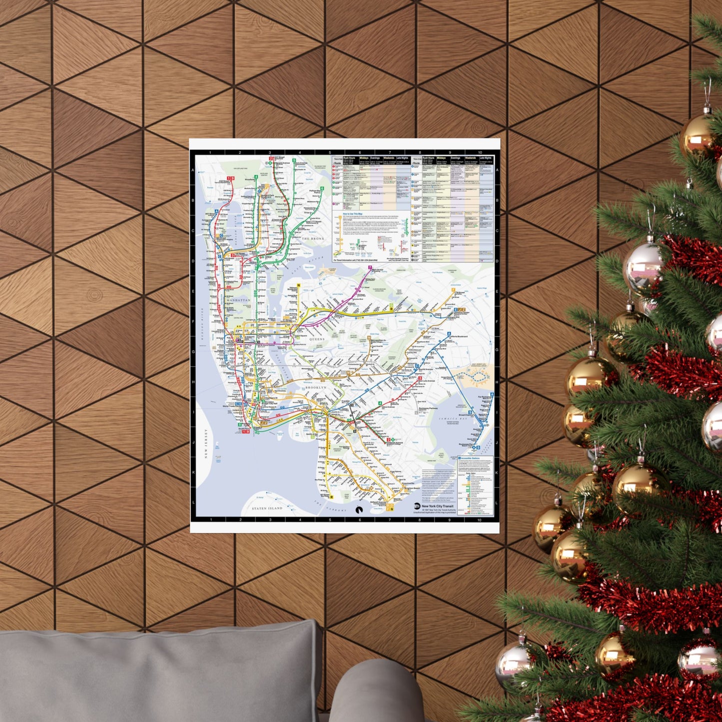 MTA Subway Map 1997 Matte Vertical Posters