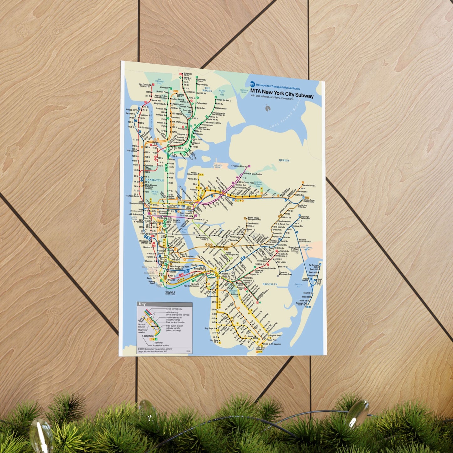 MTA NYC Subway Map Poster December 2001 (3 Months After 9/11)