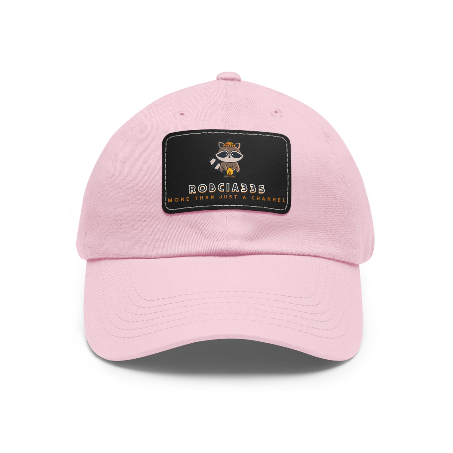 Robcia335 "Racoon" Dad Hat with Leather Patch (Rectangle)