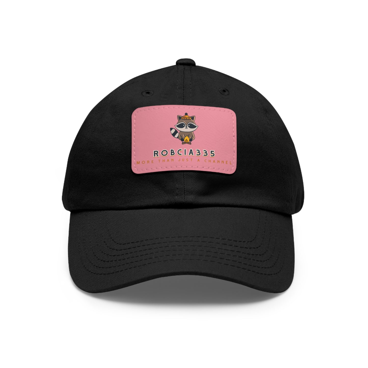 Robcia335 "Racoon" Dad Hat with Leather Patch (Rectangle)