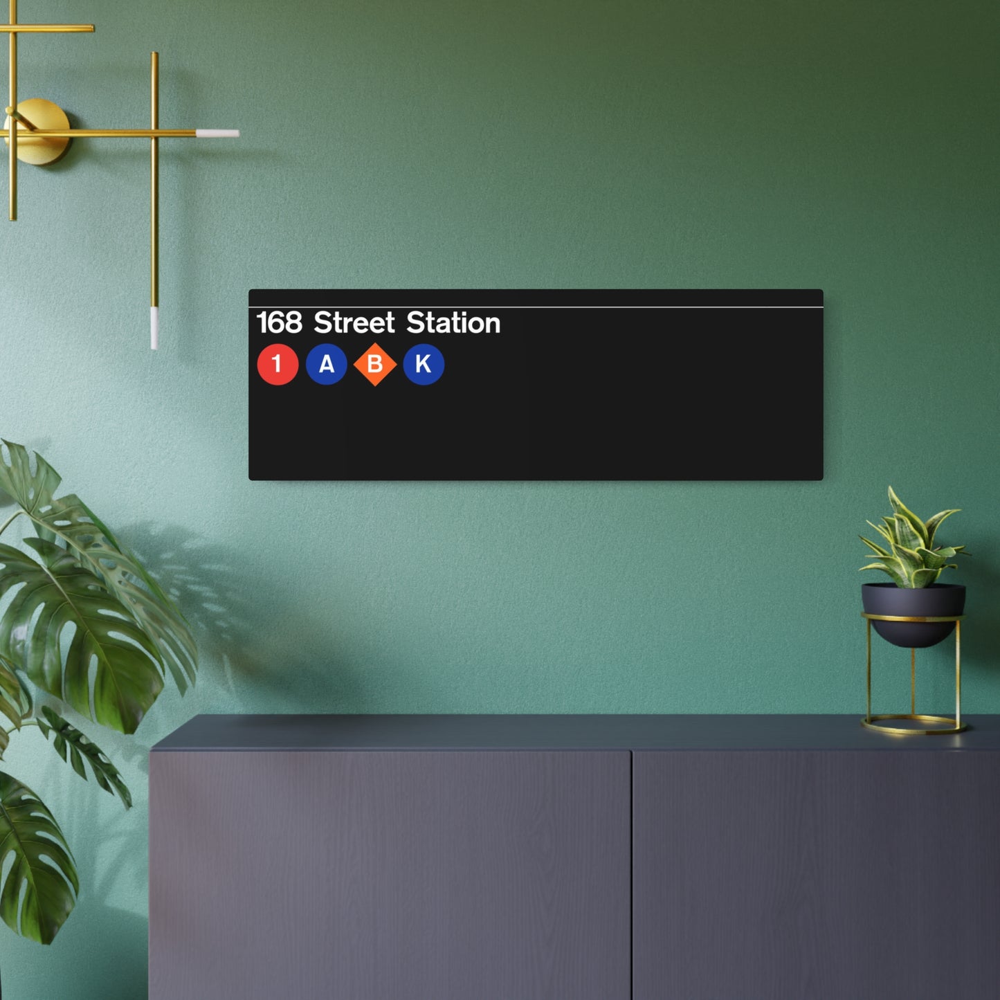 NYC Subway Late 1980s/1990s 168 Street (Standard) Metal Art Replica Sign