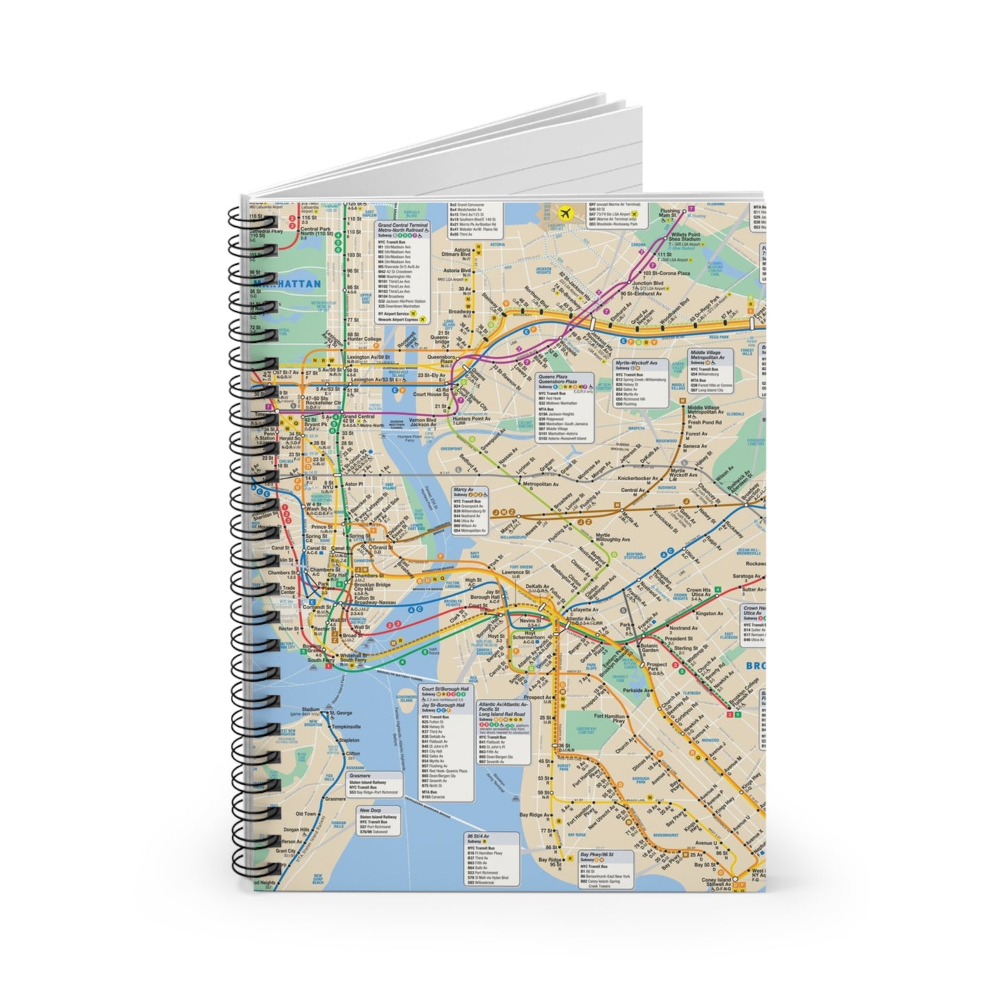 MTA 2007 Subway Map Spiral Notebook | Travel Journal, School Supplies, Gift