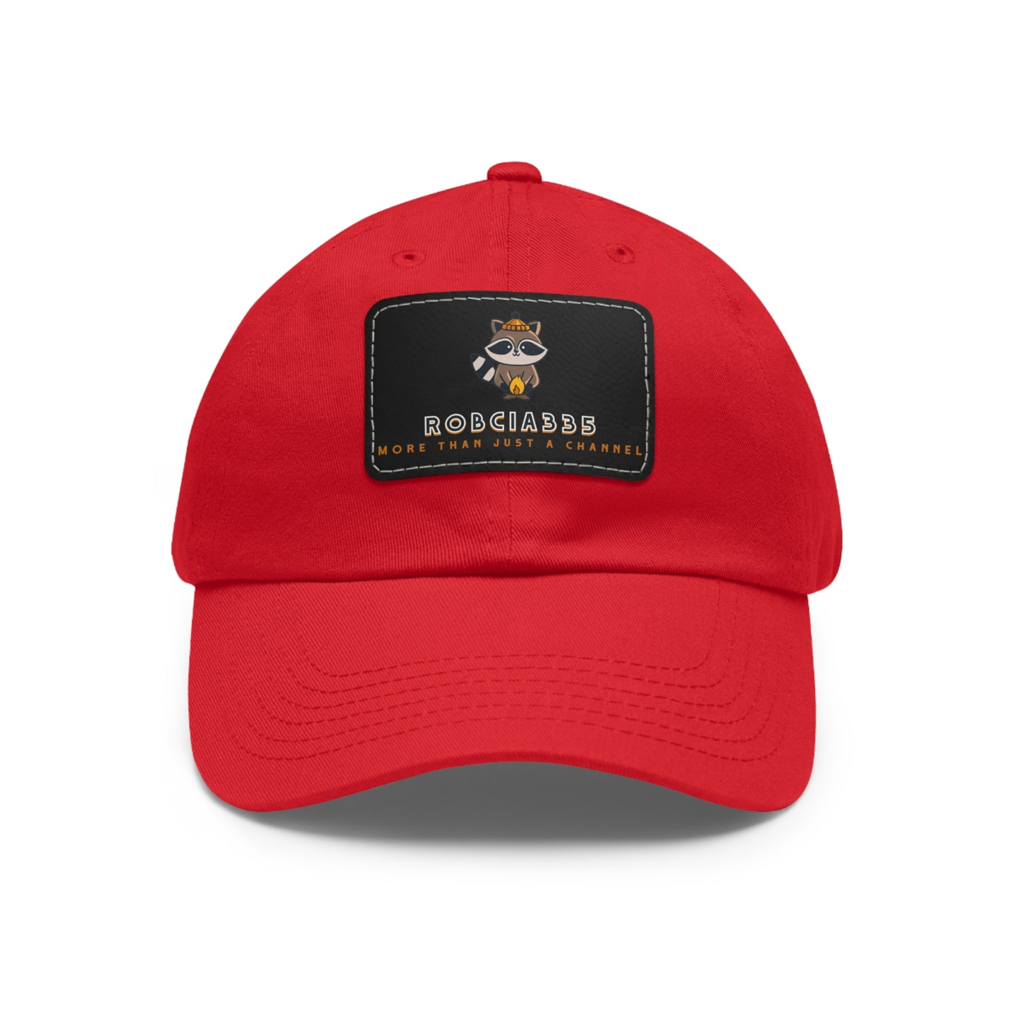 Robcia335 "Racoon" Dad Hat with Leather Patch (Rectangle)