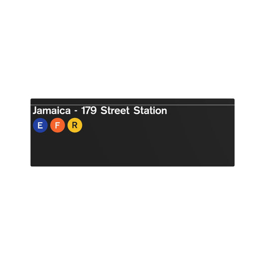 NYC Subway (1990s Jamaica-179 Street Station alt.) Metal Art Replica Sign
