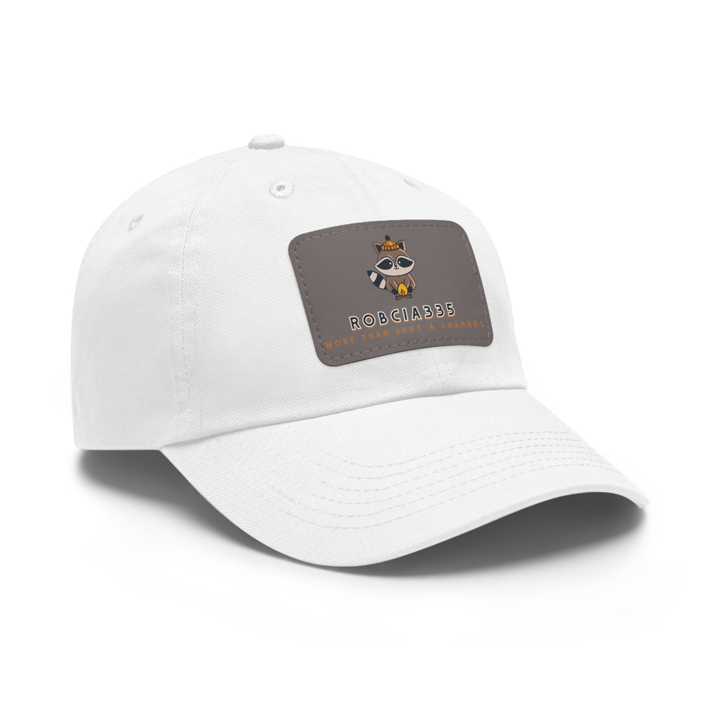 Robcia335 "Racoon" Dad Hat with Leather Patch (Rectangle)