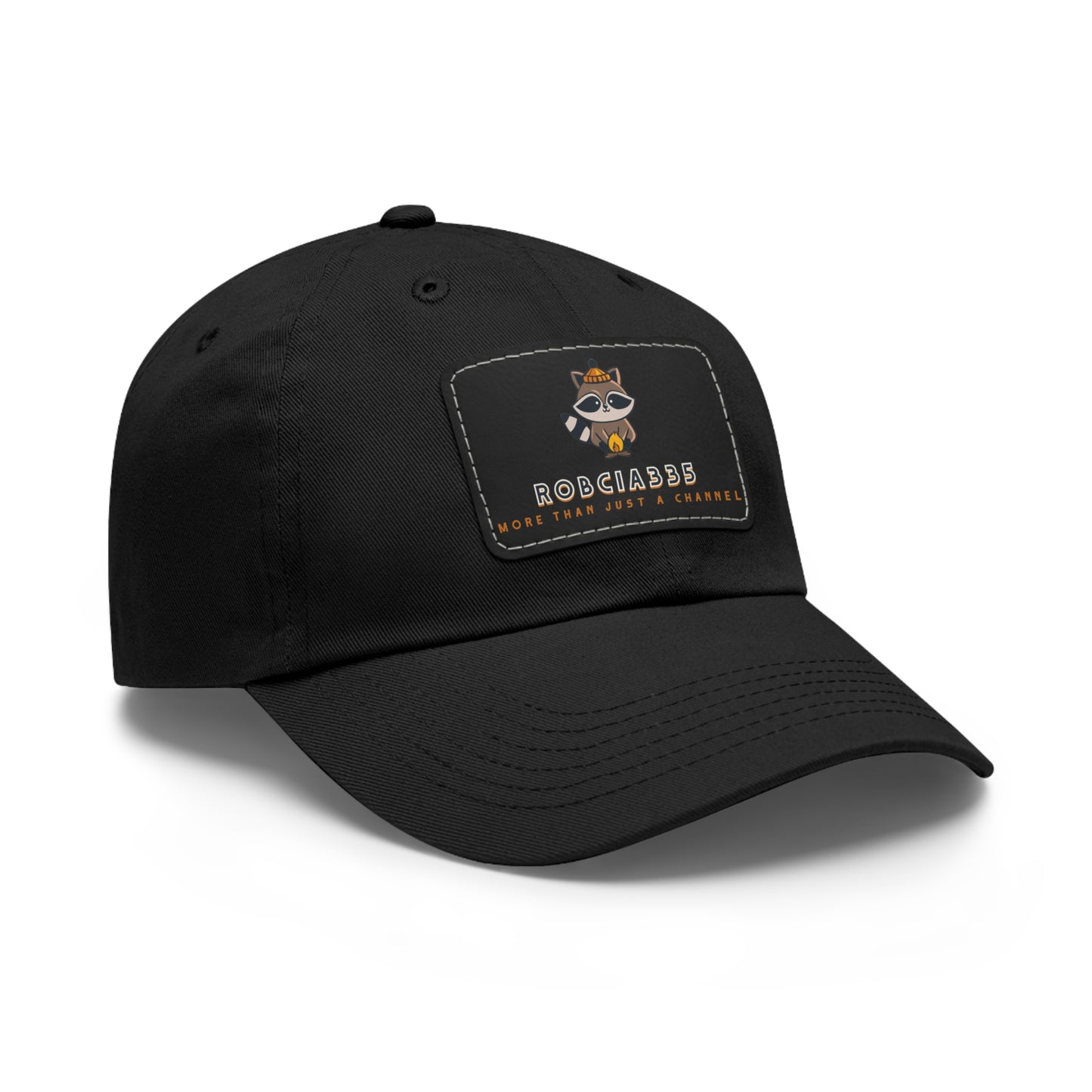 Robcia335 "Racoon" Dad Hat with Leather Patch (Rectangle)