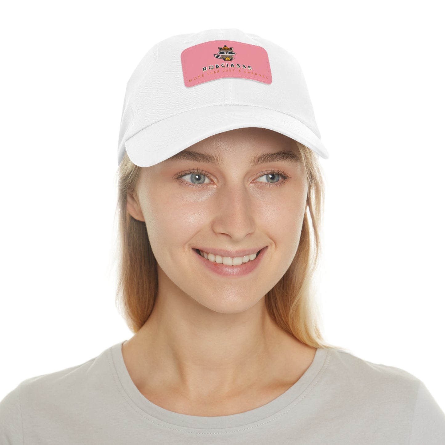 Robcia335 "Racoon" Dad Hat with Leather Patch (Rectangle)