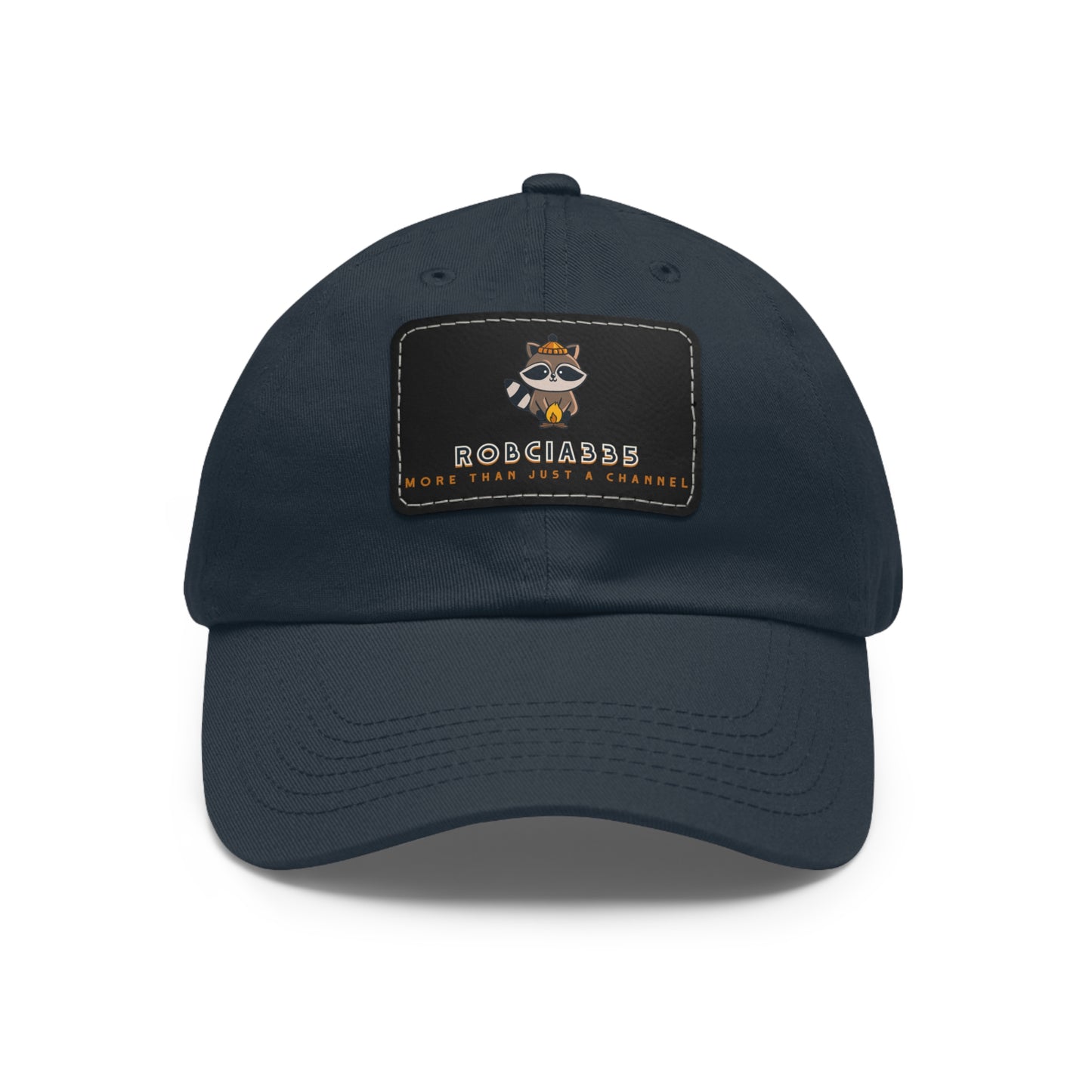 Robcia335 "Racoon" Dad Hat with Leather Patch (Rectangle)