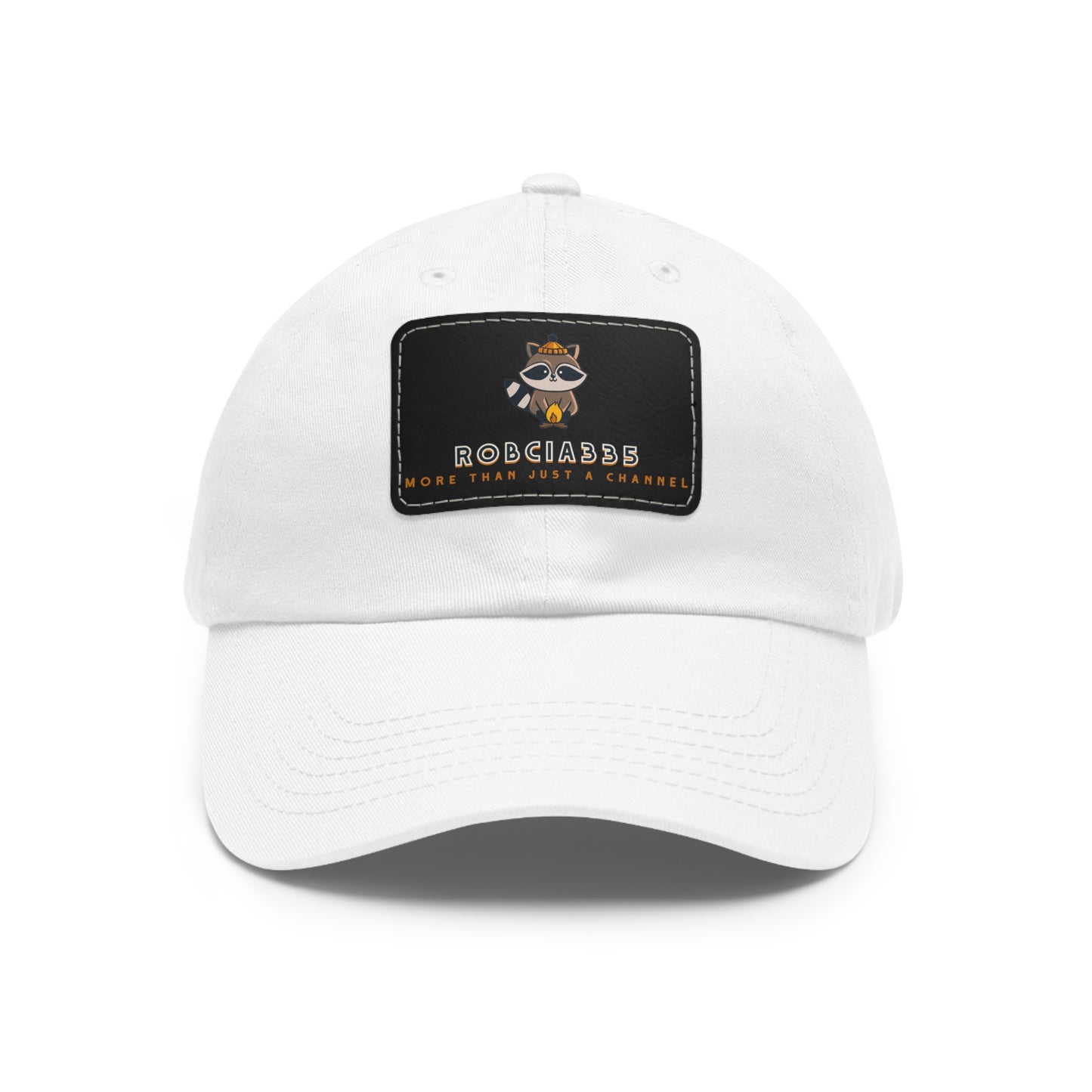 Robcia335 "Racoon" Dad Hat with Leather Patch (Rectangle)