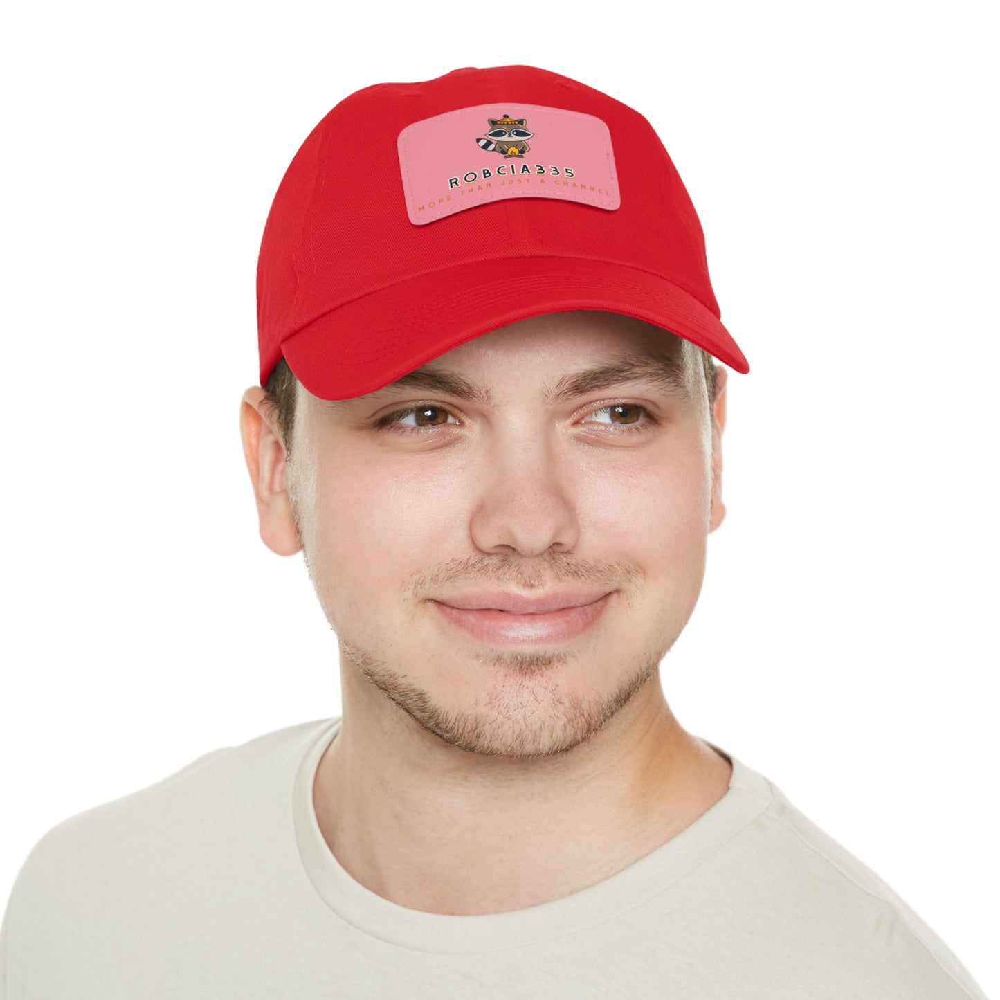 Robcia335 "Racoon" Dad Hat with Leather Patch (Rectangle)