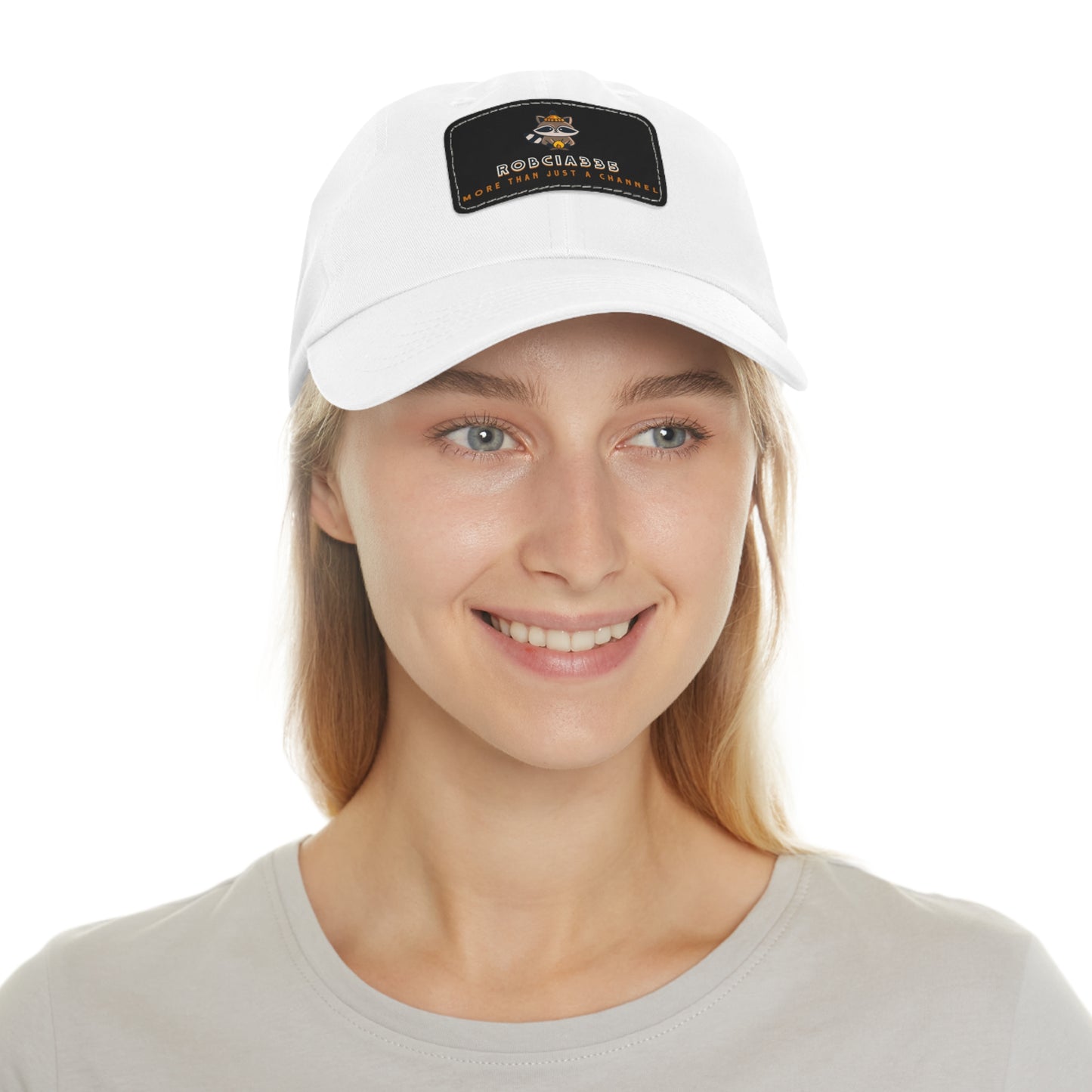 Robcia335 "Racoon" Dad Hat with Leather Patch (Rectangle)