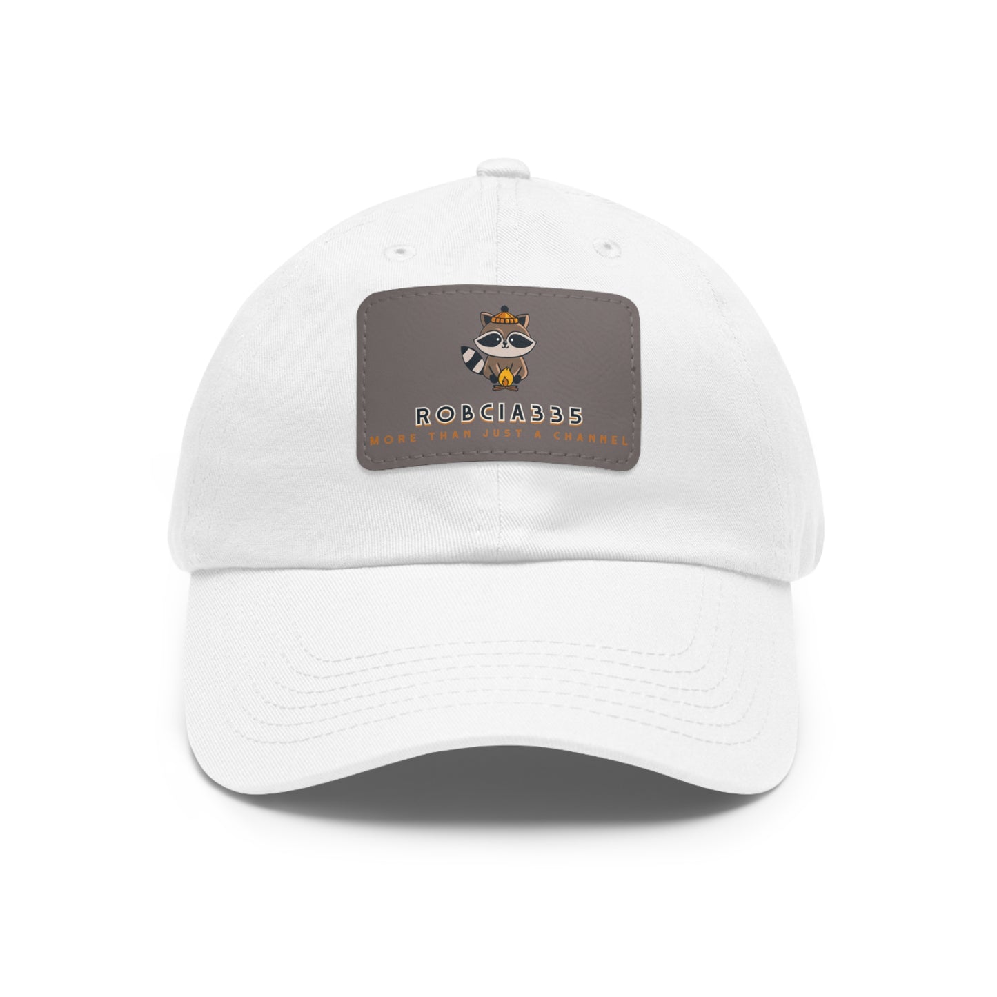 Robcia335 "Racoon" Dad Hat with Leather Patch (Rectangle)
