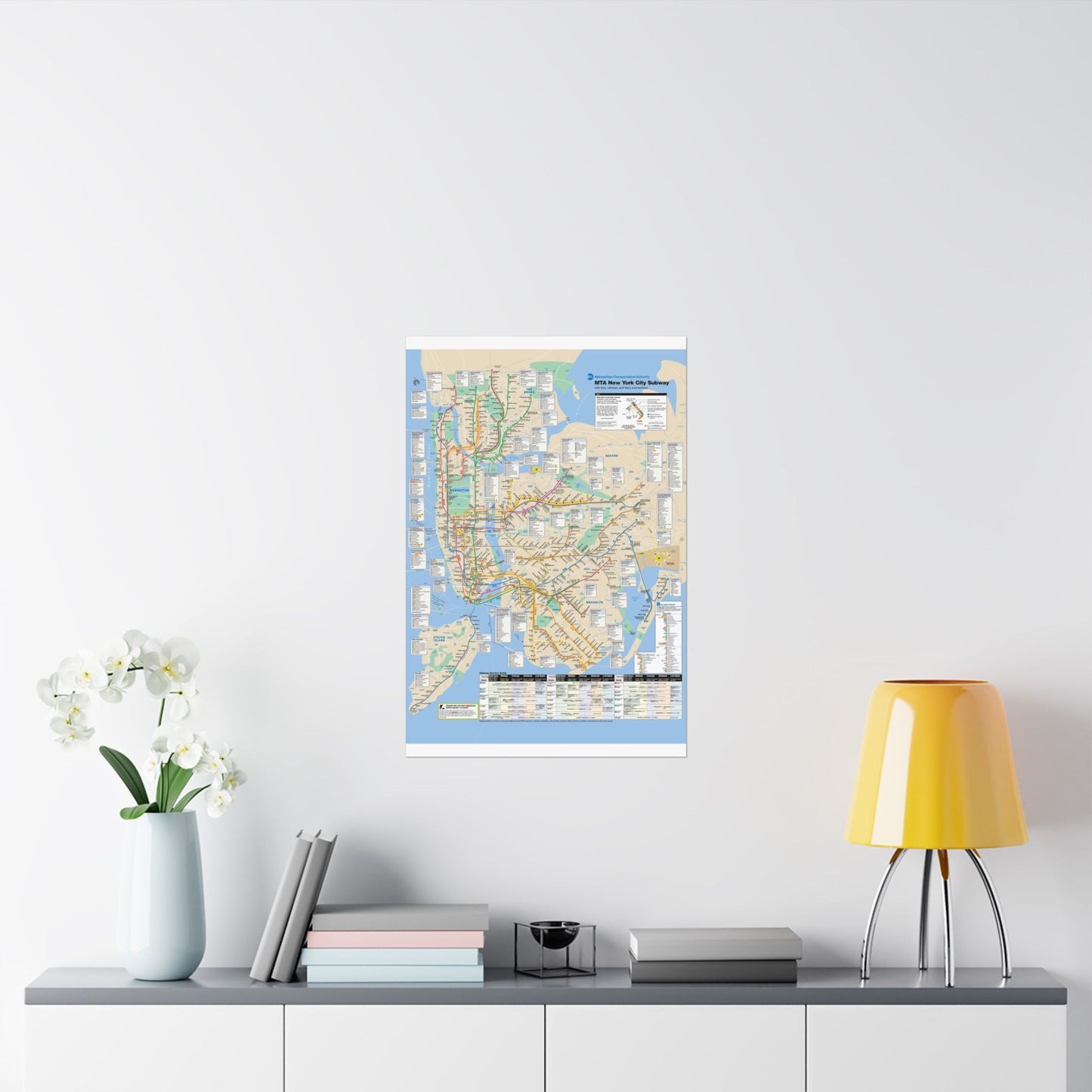 MTA NYC Subway Map April 2007 Poster, Urban Home Decor, City Gifts, Wall Art