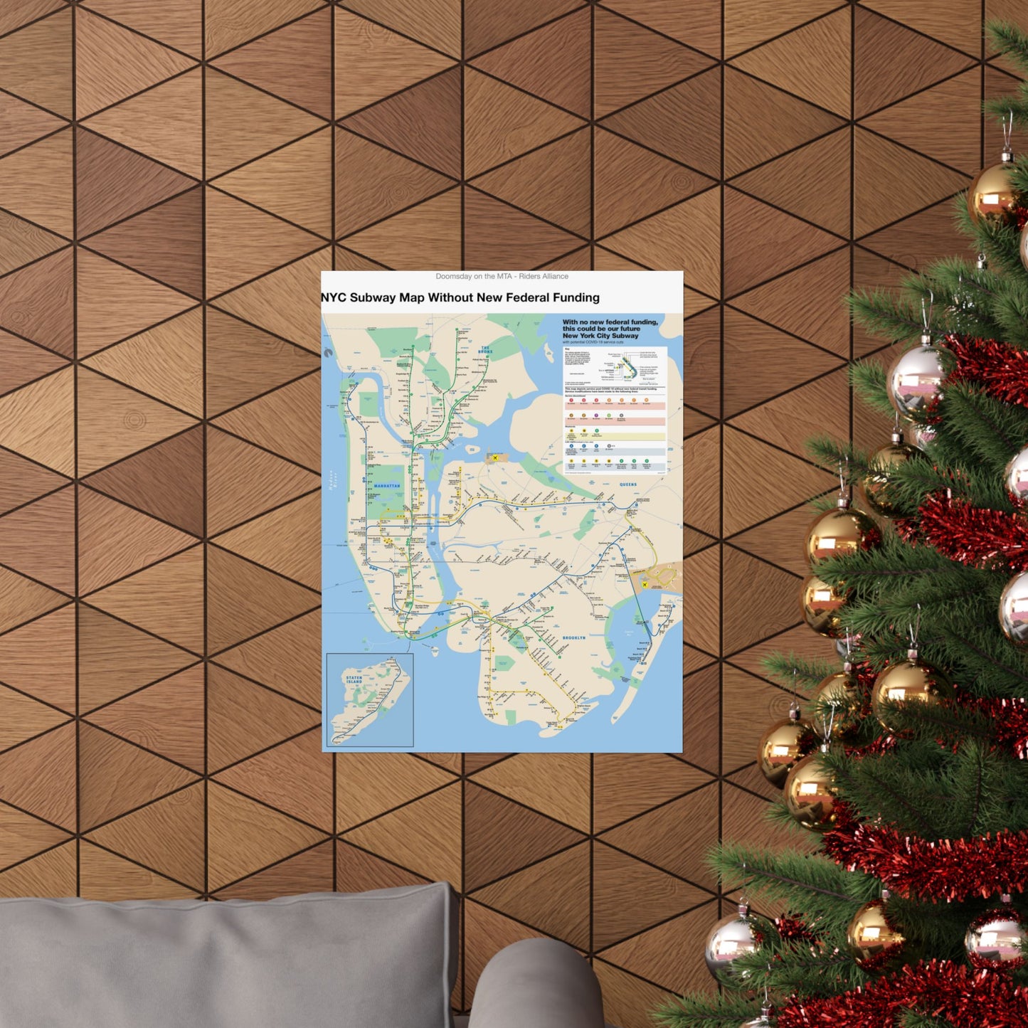 MTA NYC Subway Map 2020 (Without Federal Funding) Poster