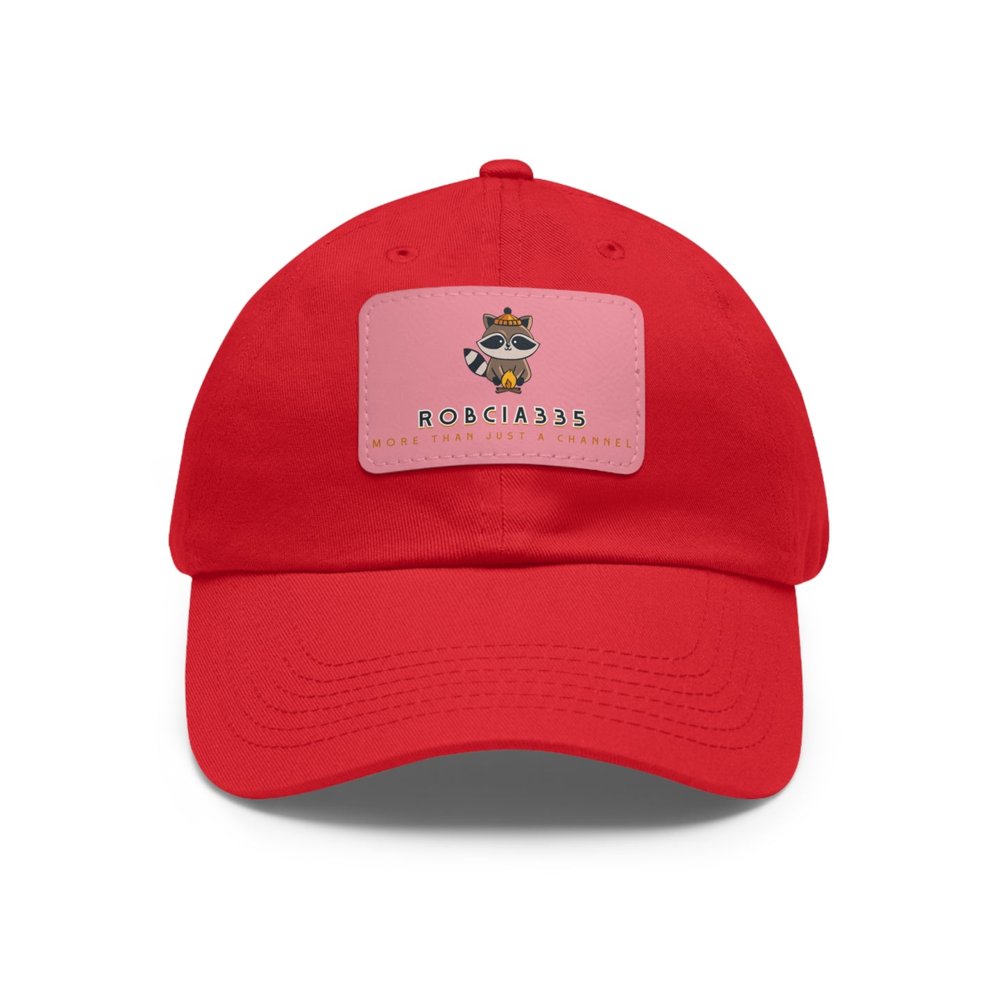 Robcia335 "Racoon" Dad Hat with Leather Patch (Rectangle)
