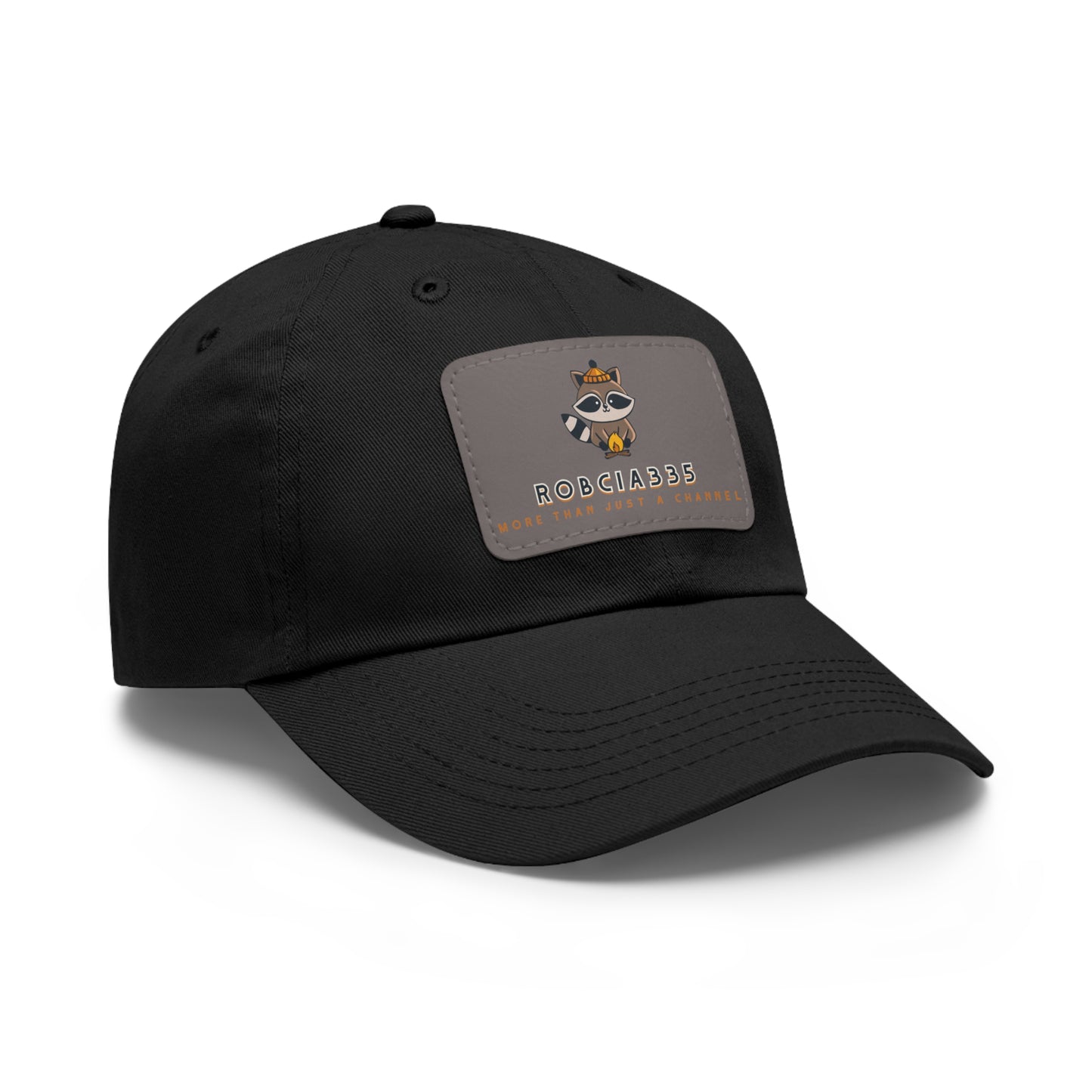 Robcia335 "Racoon" Dad Hat with Leather Patch (Rectangle)