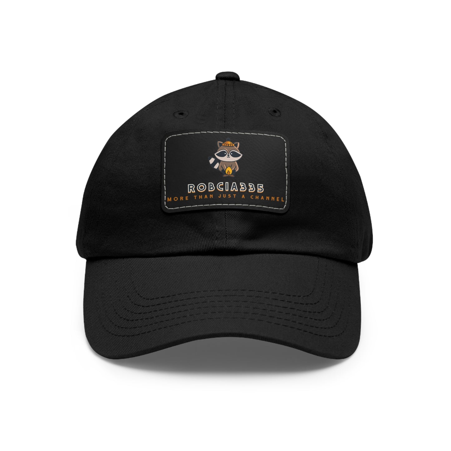 Robcia335 "Racoon" Dad Hat with Leather Patch (Rectangle)