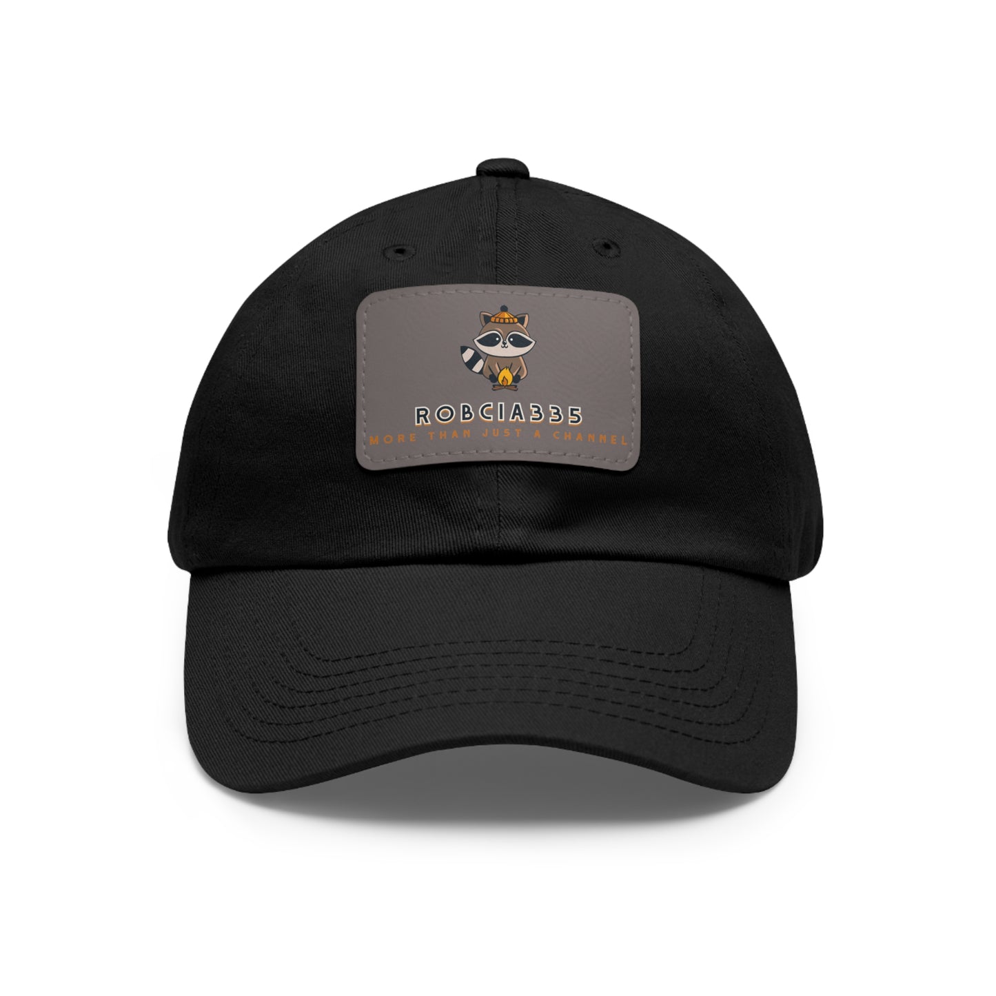Robcia335 "Racoon" Dad Hat with Leather Patch (Rectangle)