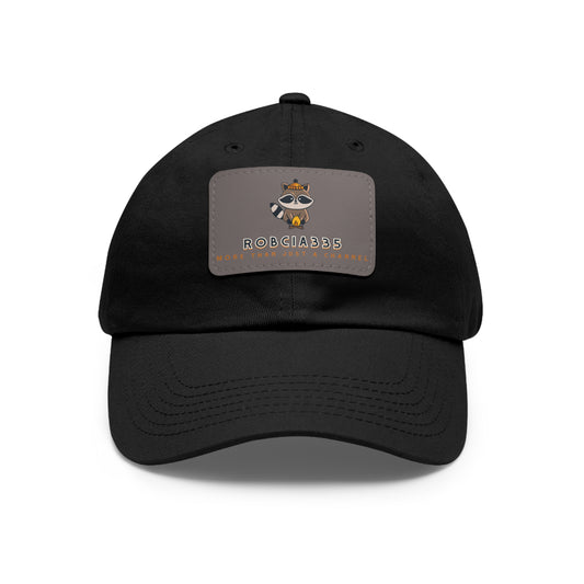 Robcia335 "Racoon" Dad Hat with Leather Patch (Rectangle)