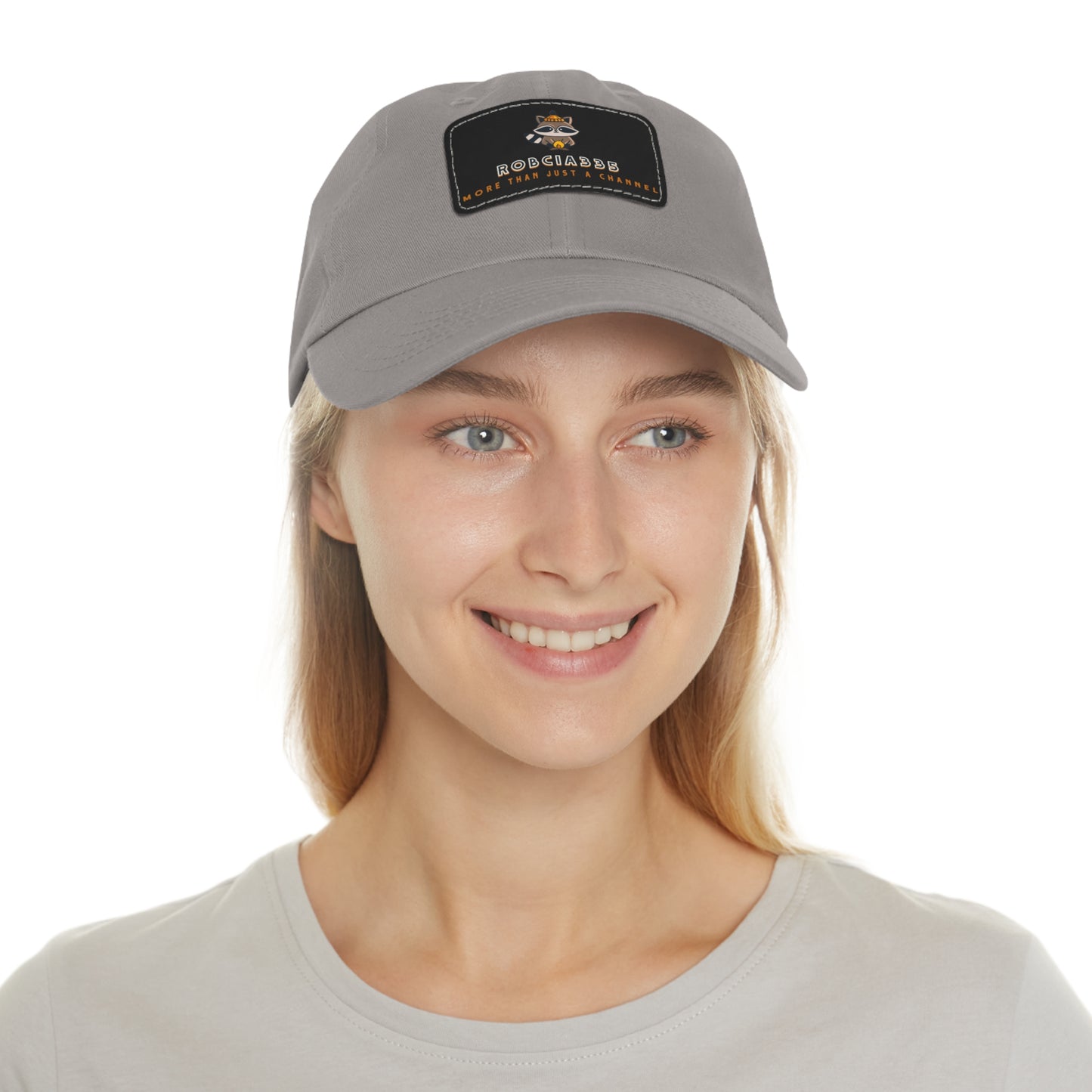 Robcia335 "Racoon" Dad Hat with Leather Patch (Rectangle)