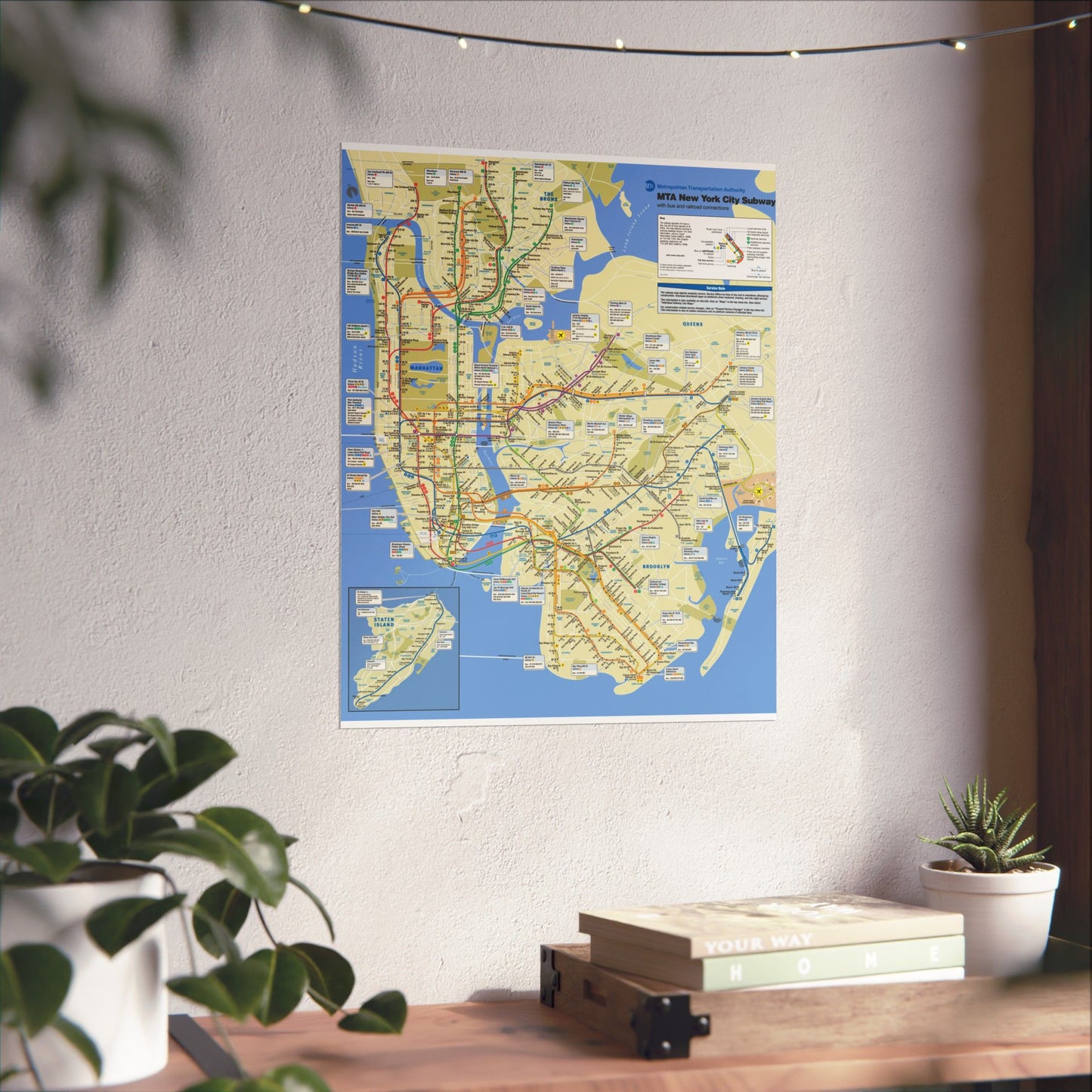 NYC Subway Map June 2010 Wall Art, Matte Vertical Posters, Urban Decor, City Gift