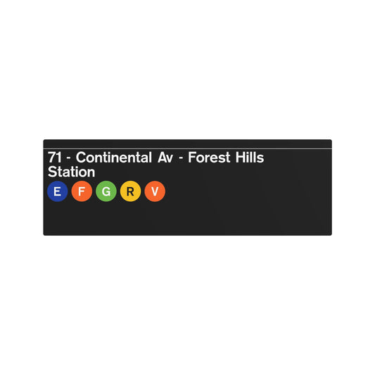 NYC Subway (Early 2000s Forest Hills Station) Metal Art Replica Sign