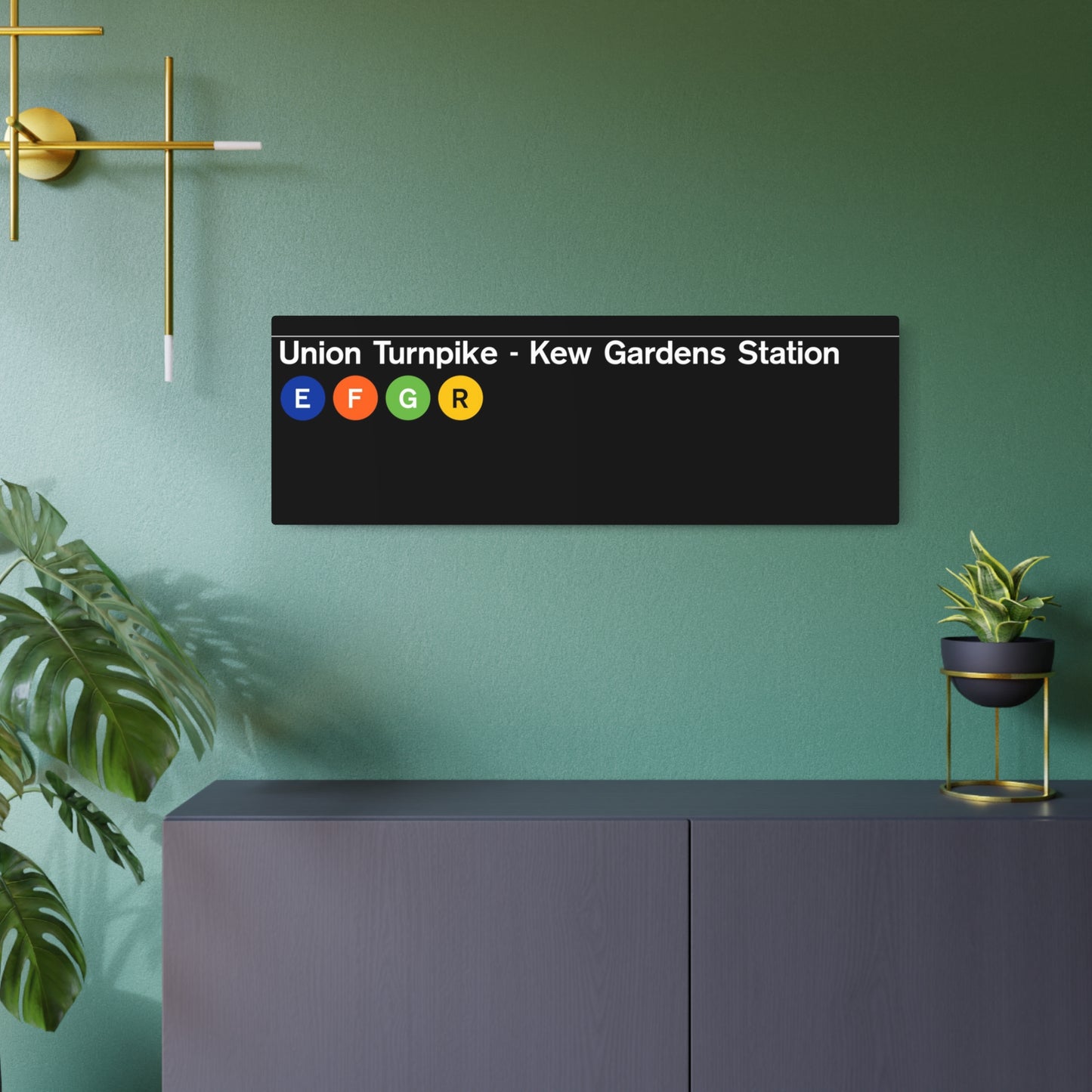 NYC Subway 1990s/2000s Union Turnpike-Kew Gardens alt. 2 (Standard) Metal Art Replica Sign