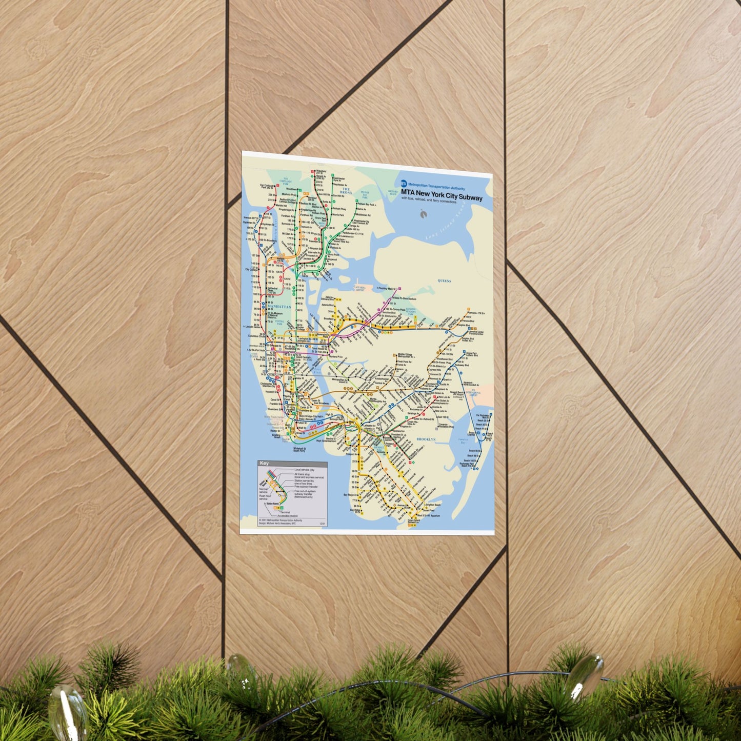MTA NYC Subway Map Poster December 2001 (3 Months After 9/11)