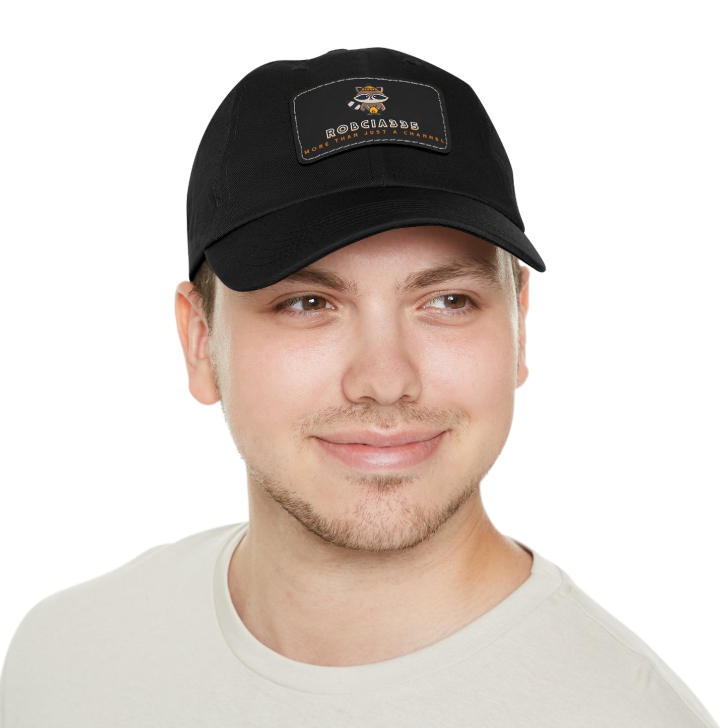 Robcia335 "Racoon" Dad Hat with Leather Patch (Rectangle)