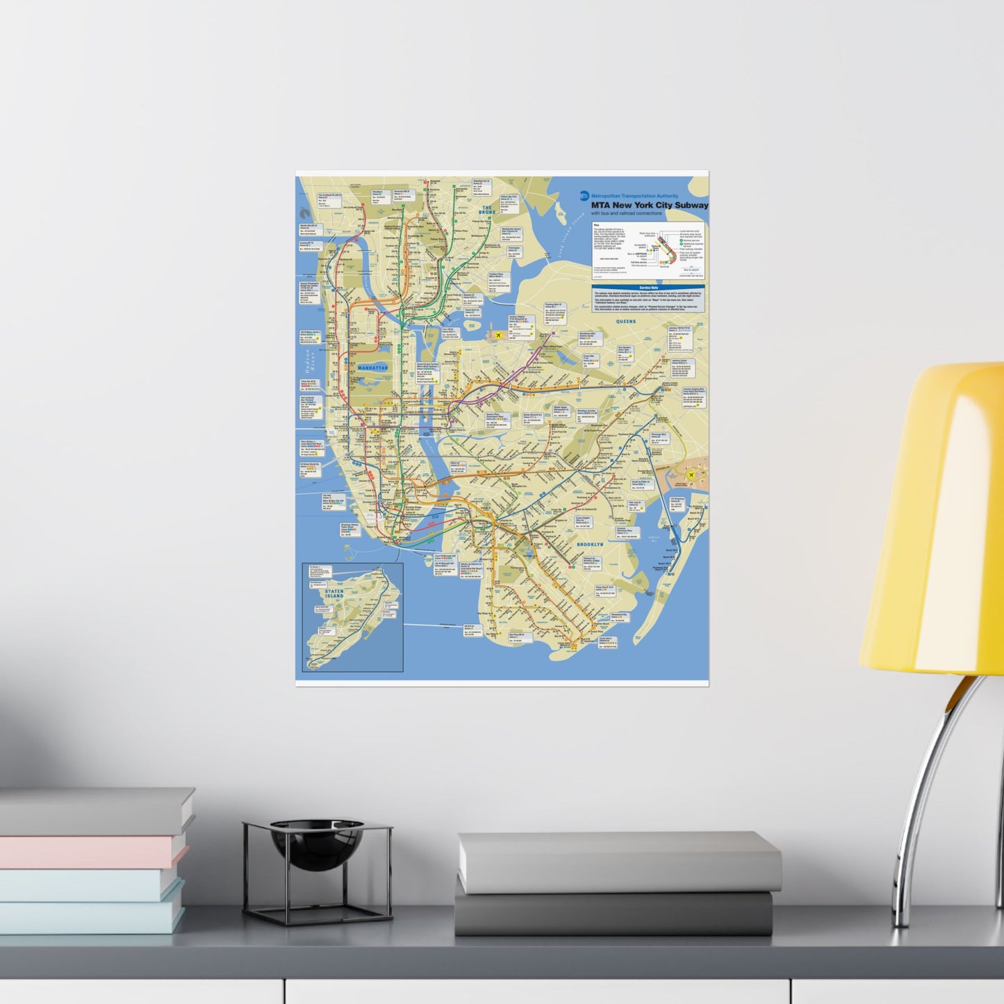 NYC Subway Map June 2010 Wall Art, Matte Vertical Posters, Urban Decor, City Gift