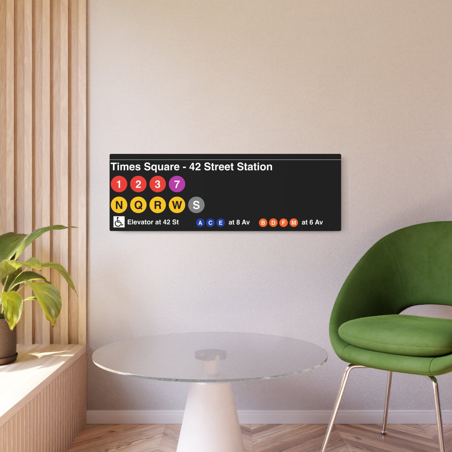 NYC Subway 2025 Times Square Station (Helvetica) Metal Art Replica Sign