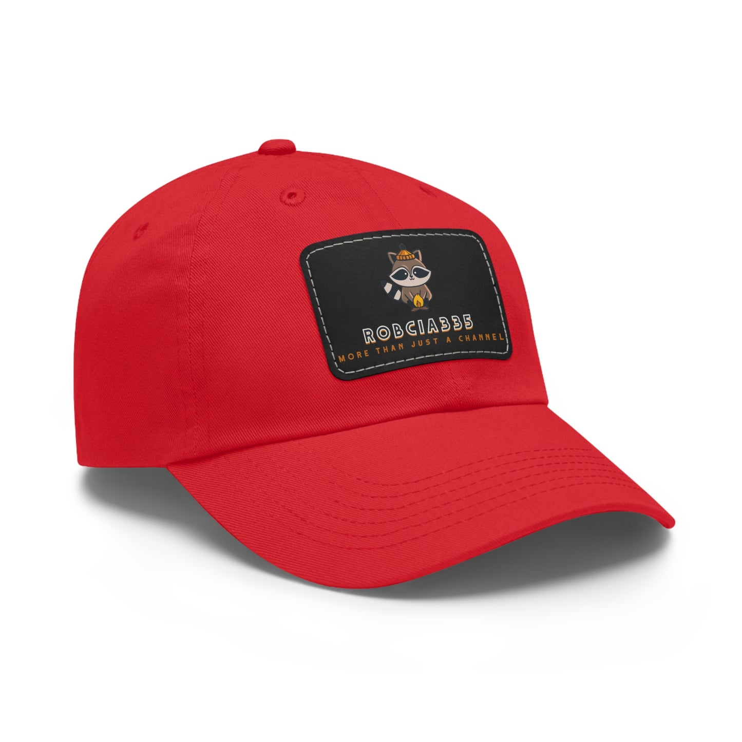 Robcia335 "Racoon" Dad Hat with Leather Patch (Rectangle)