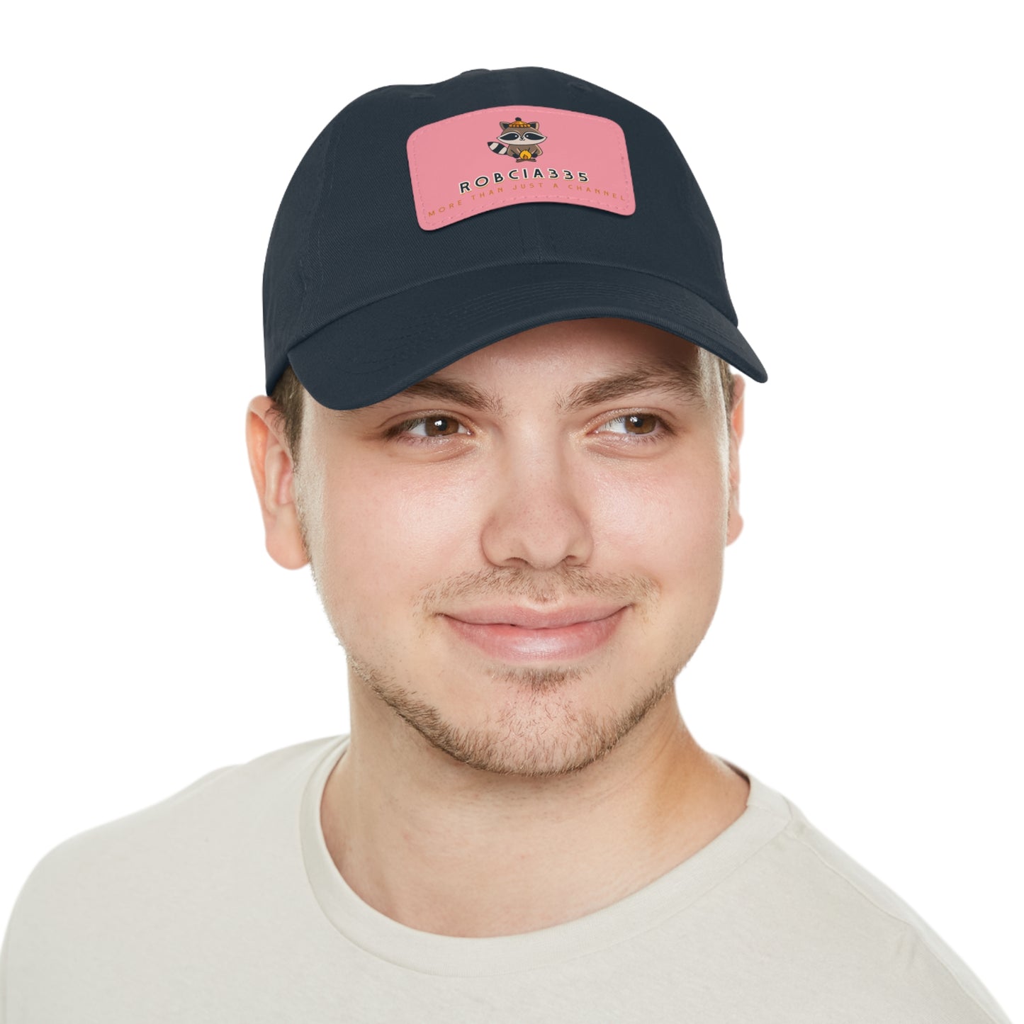 Robcia335 "Racoon" Dad Hat with Leather Patch (Rectangle)
