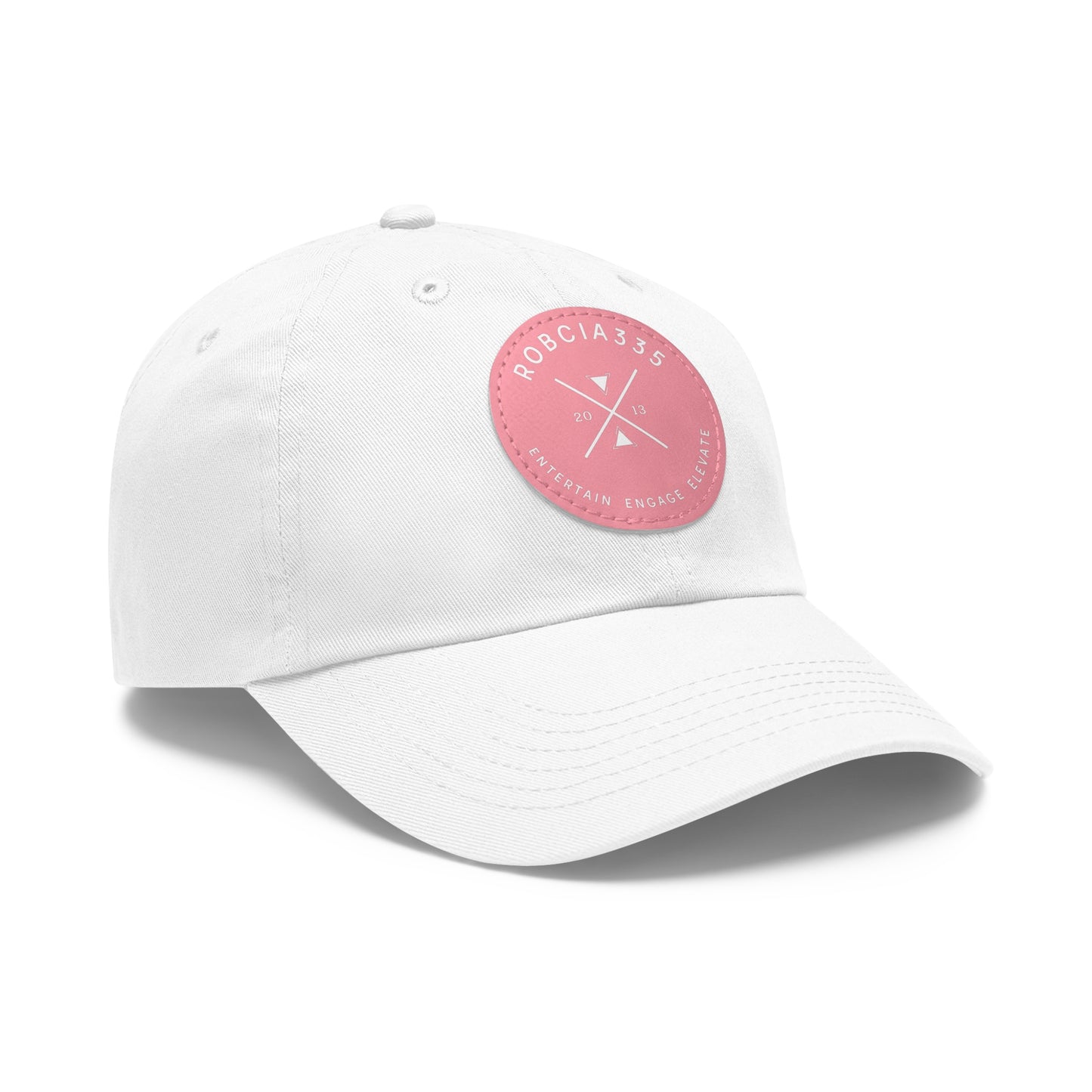 "Robcia335 Est. 2013" Dad Hat with Leather Patch (Round)