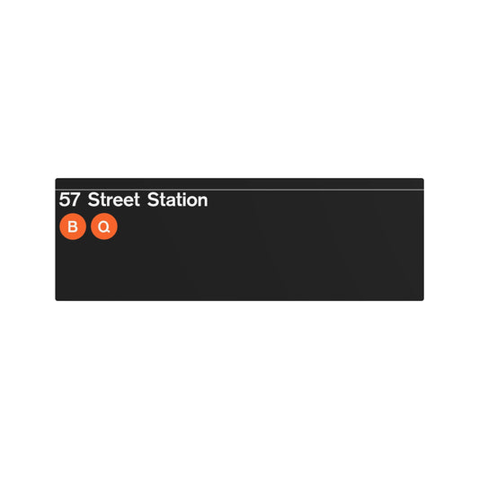 NYC Subway Early 2000s 57 Street (Standard) Metal Art Replica Sign