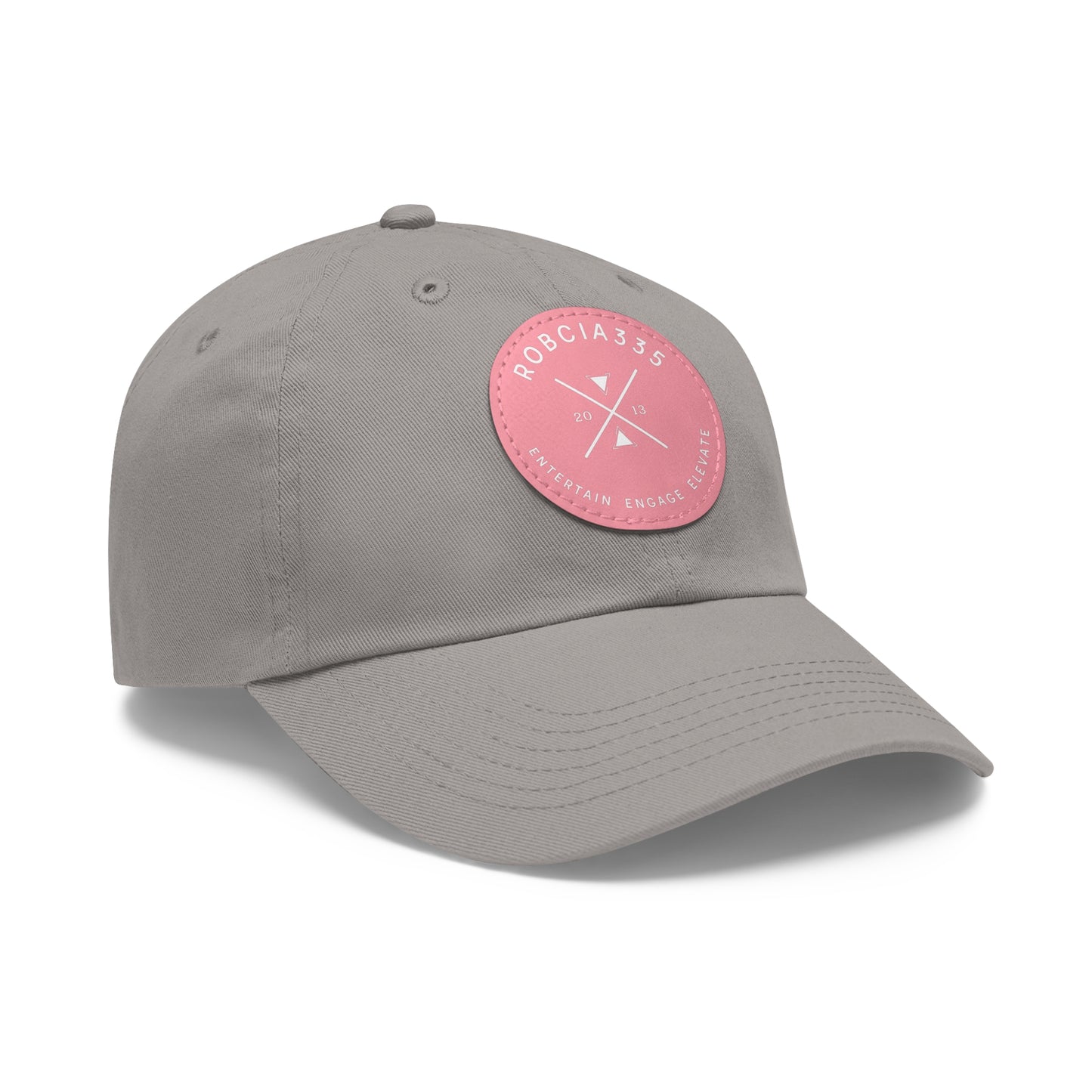 "Robcia335 Est. 2013" Dad Hat with Leather Patch (Round)