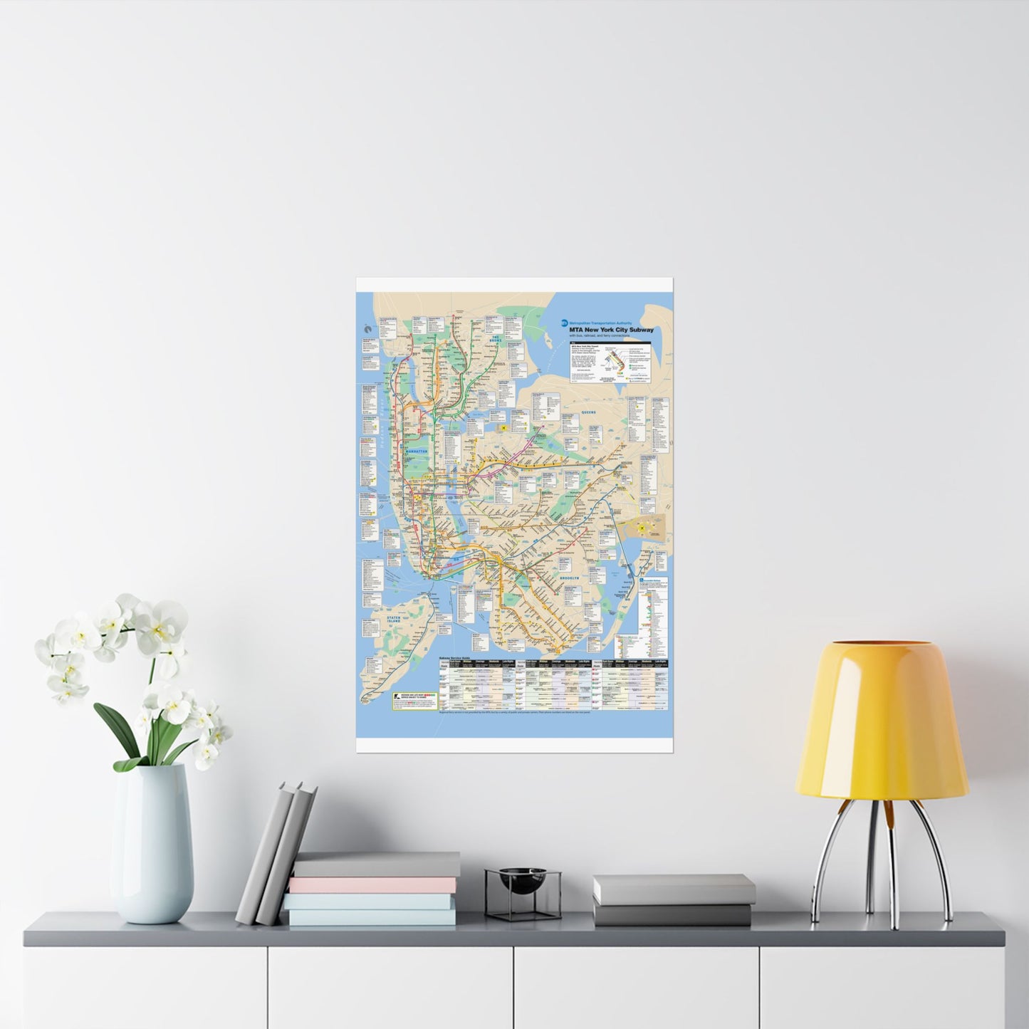 MTA NYC Subway Map April 2007 Poster, Urban Home Decor, City Gifts, Wall Art