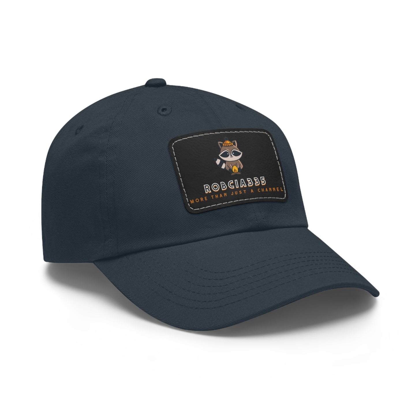 Robcia335 "Racoon" Dad Hat with Leather Patch (Rectangle)